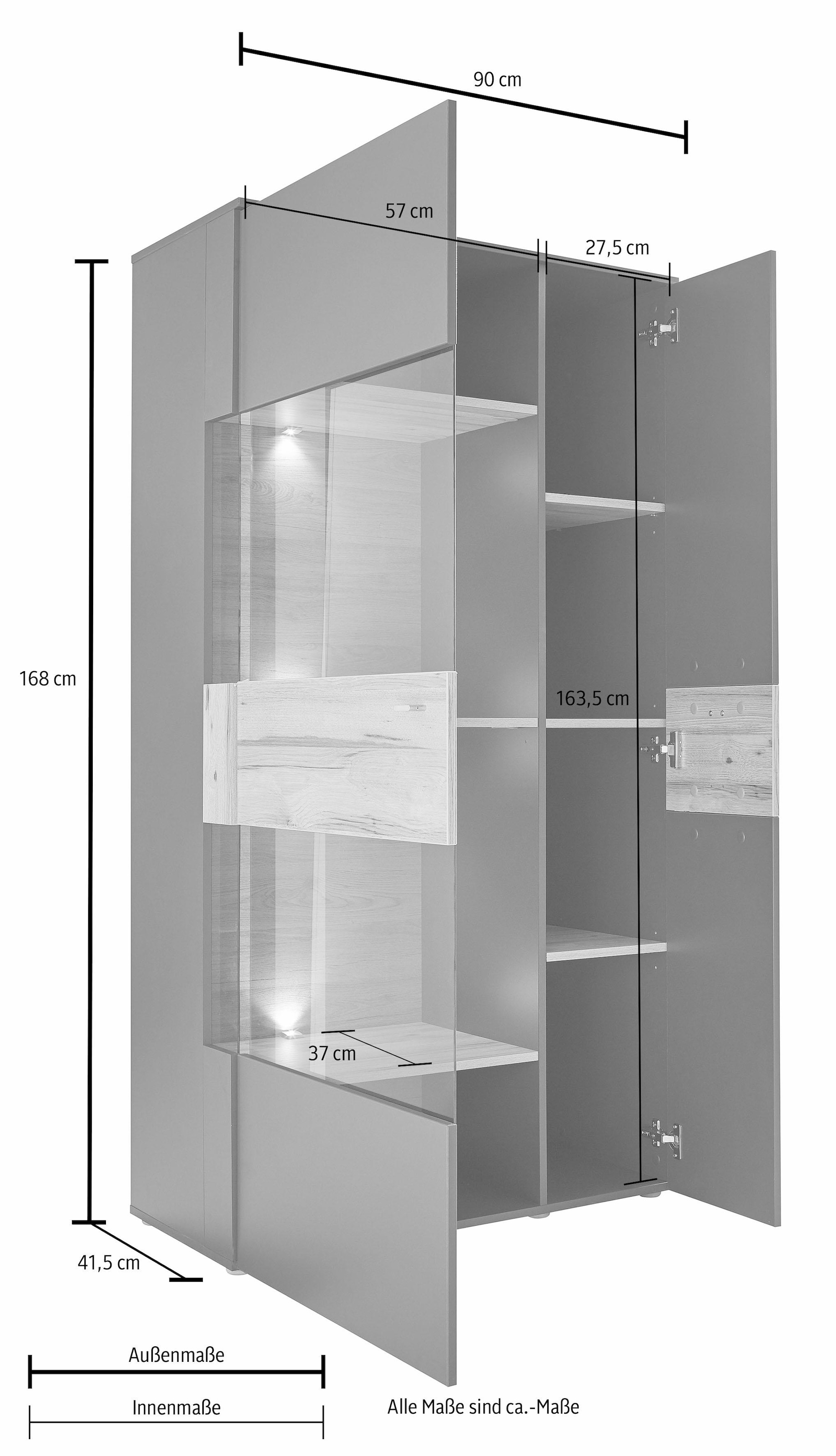 FORTE Vitrine, Höhe 168 cm, inkl. Beleuchtung bequem kaufen