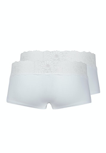 Skiny Hipster »Cotton Lace Essentials«, (2er Pack), Schöne Spitze um den Bund verlaufend