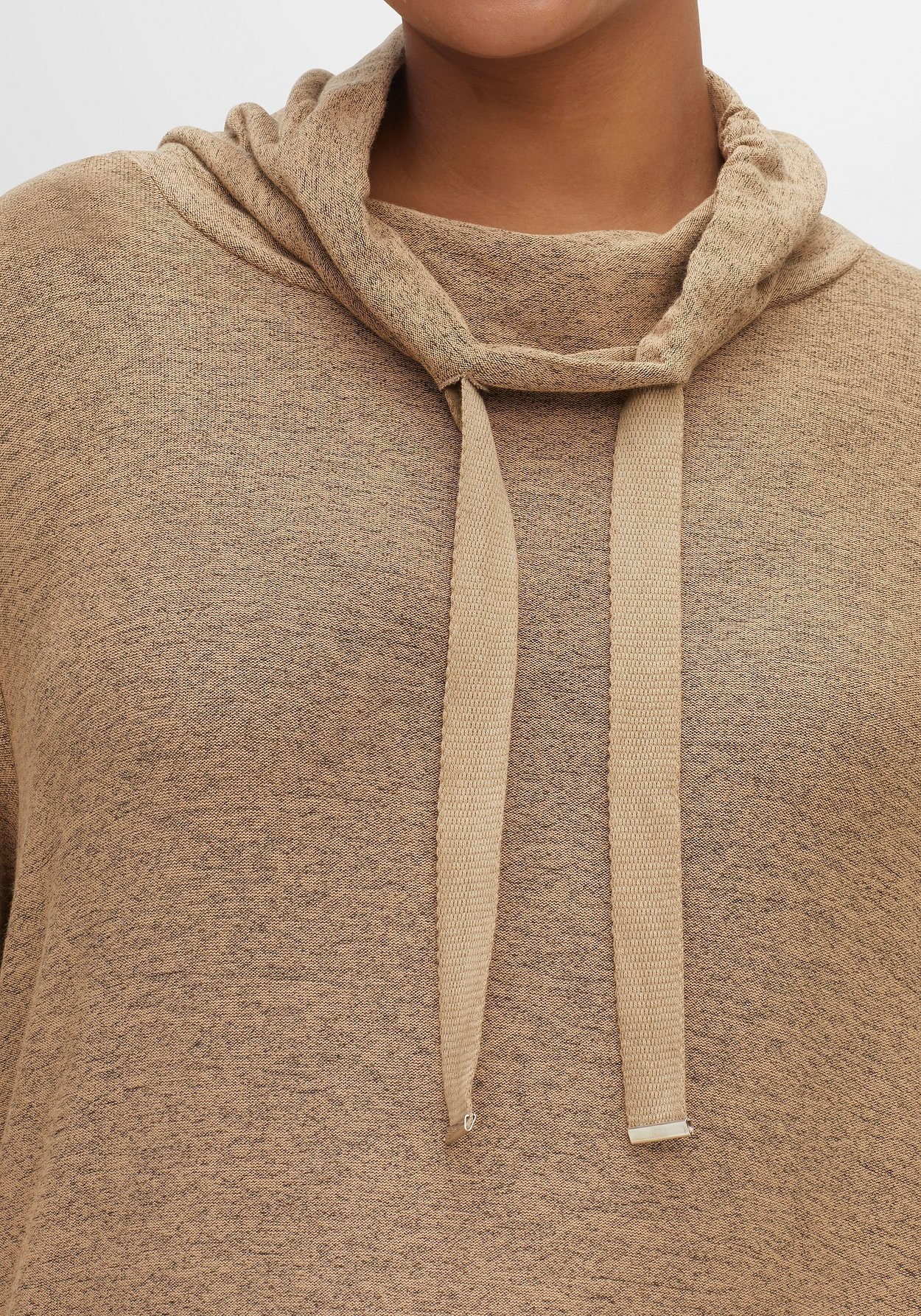 Sheego Rollkragenpullover »Pullover mit Tunnelzug am weiten Kragen«, mit Tunnelzug am weiten Kragen