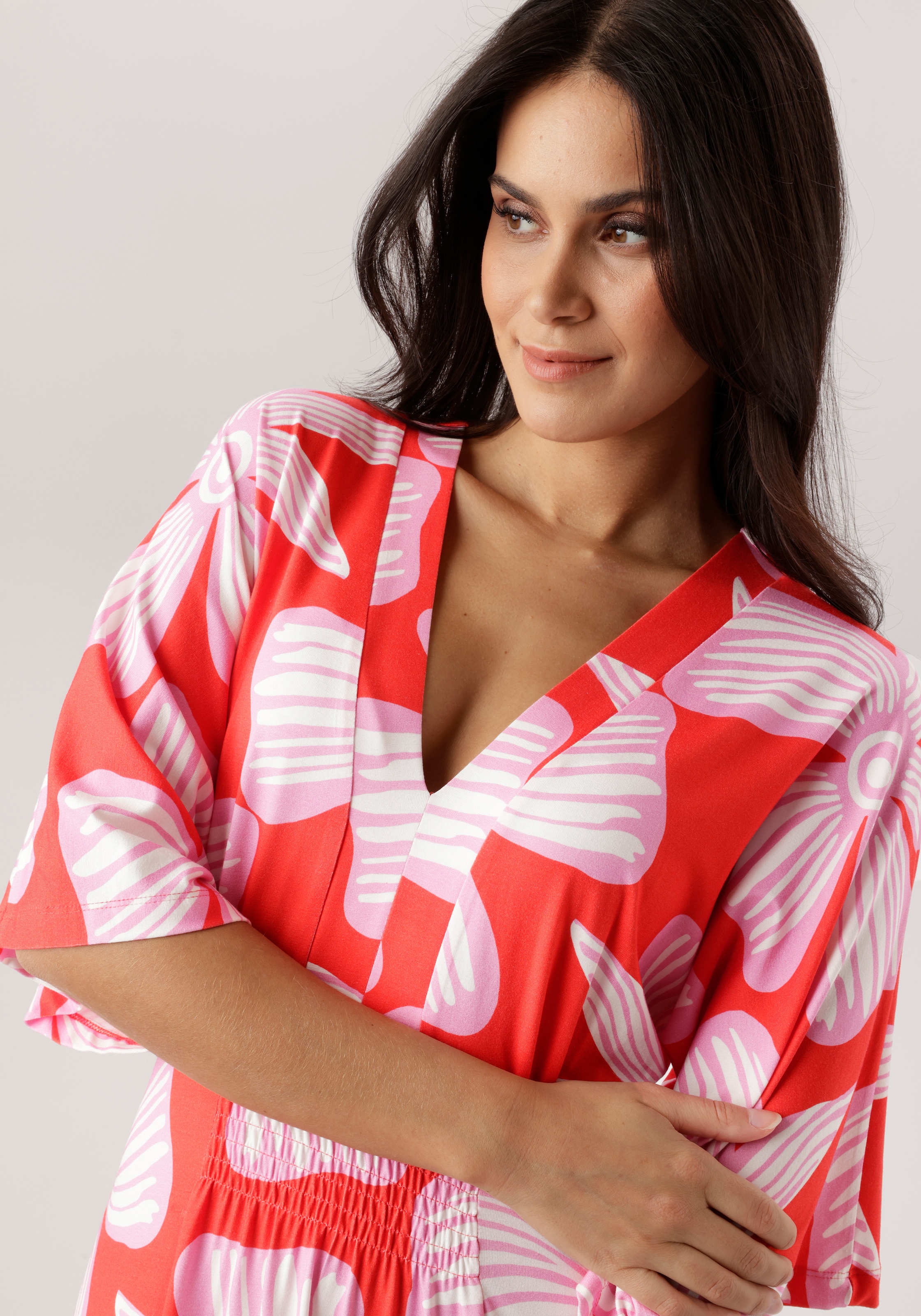 Aniston SELECTED Maxikleid mit weiten, 3/4-langen Ärmeln - NEUE KOLLEKTION