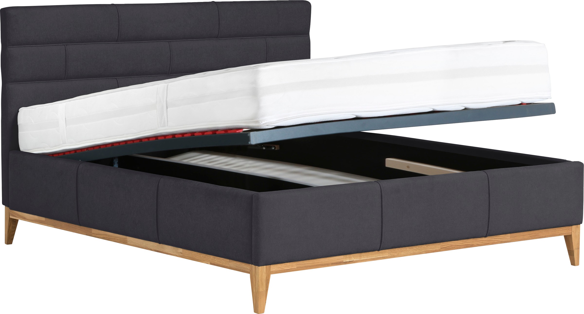 Leonique Polsterbett »Balaine« mit Lattenrost, Bettkasten, auch mit 7-Zonen-Taschenfederkernmatratze