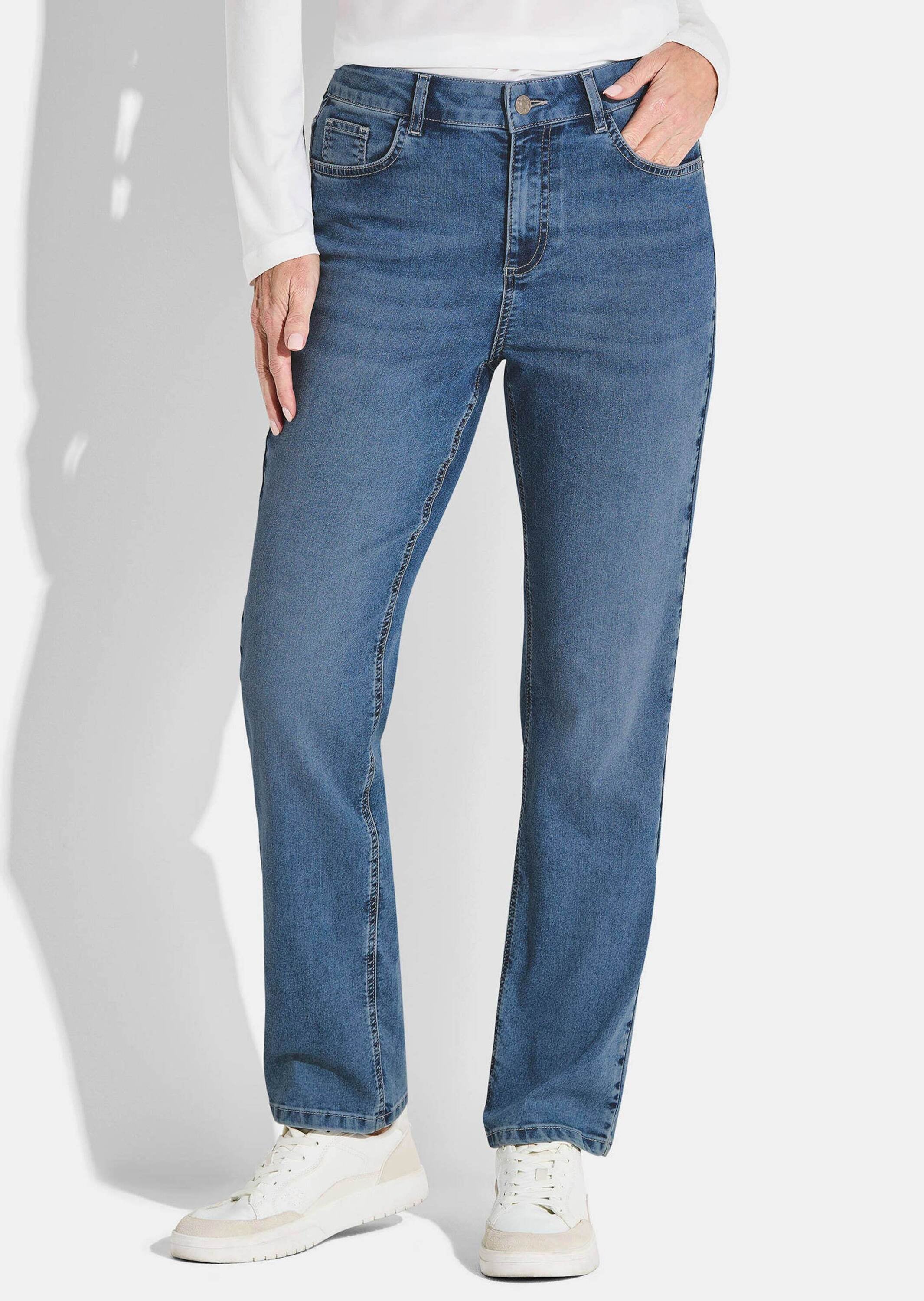 GOLDNER Stretch-Jeans »Gerade Hose CARLA in Hellblau«