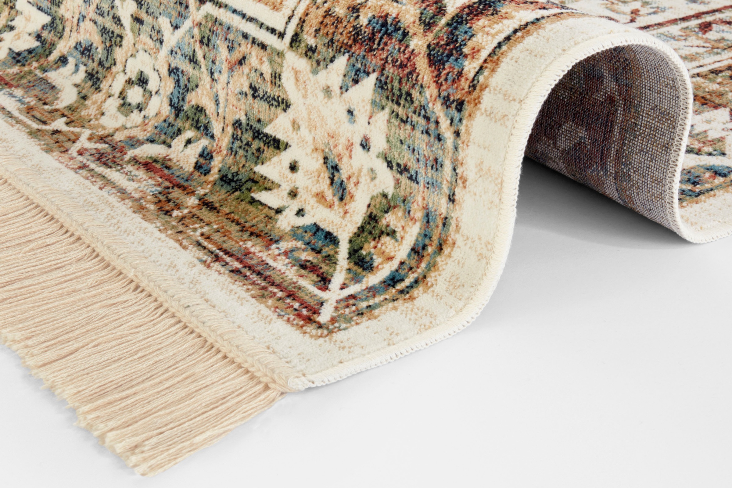 NOURISTAN Teppich »Modern Belutsch«, rechteckig, 5 mm Höhe, Orientalisch mit Fransen, Orient, Wohnzimmer, Schlafzimmer, Esszimmer