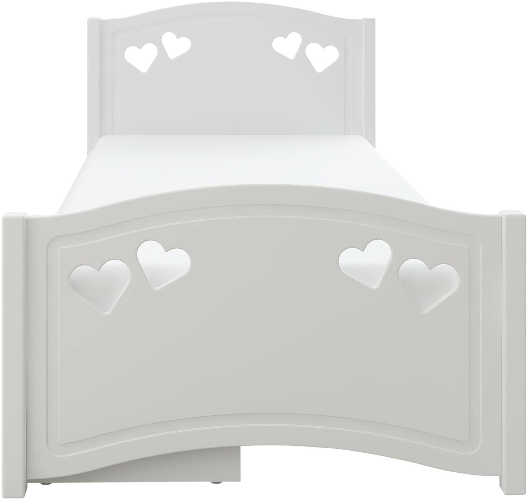 Lüttenhütt Jugendbett »Beeke, Kinderbett, mit Matratze + Schublade,«, (4 tlg., Komplettbett inklusive Lattenrost, Bettkasten und Matratze), FSC®-zertifiziert, viel Stauraum, bis 100 KG belastbar