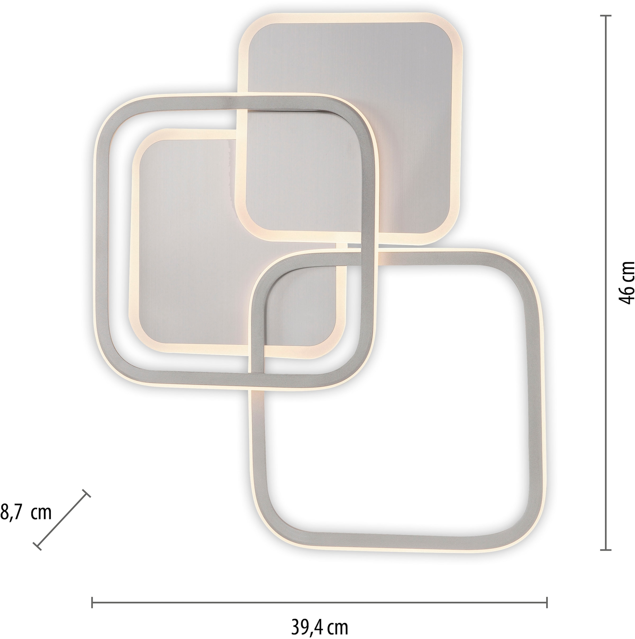 JUST LIGHT Deckenleuchte »SEVENT« LED-Board 1 Stk. Warmweiß LED