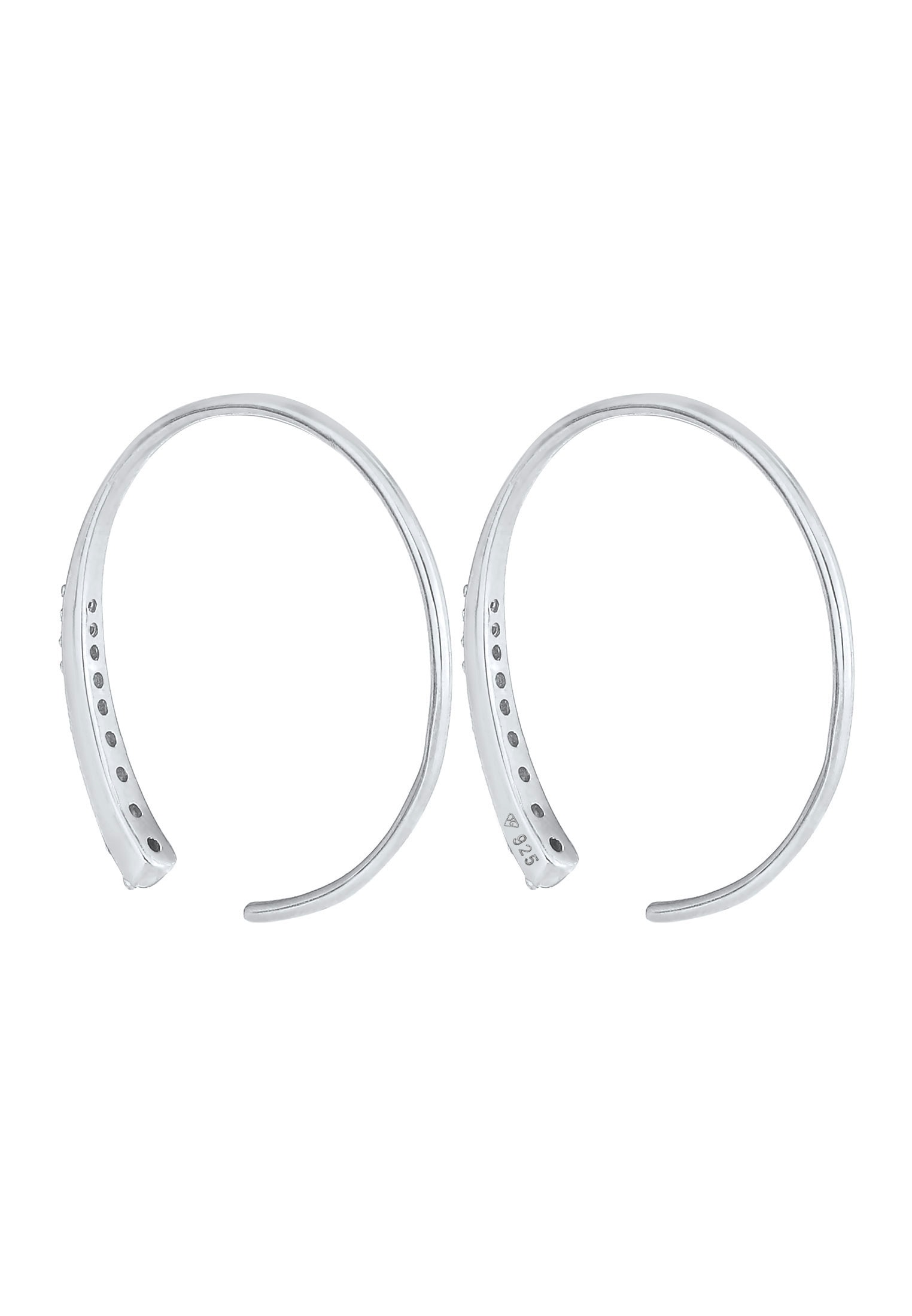 Elli Paar Creolen »Ohrringe Creolen Basic Zirkonia 925 Silber«
