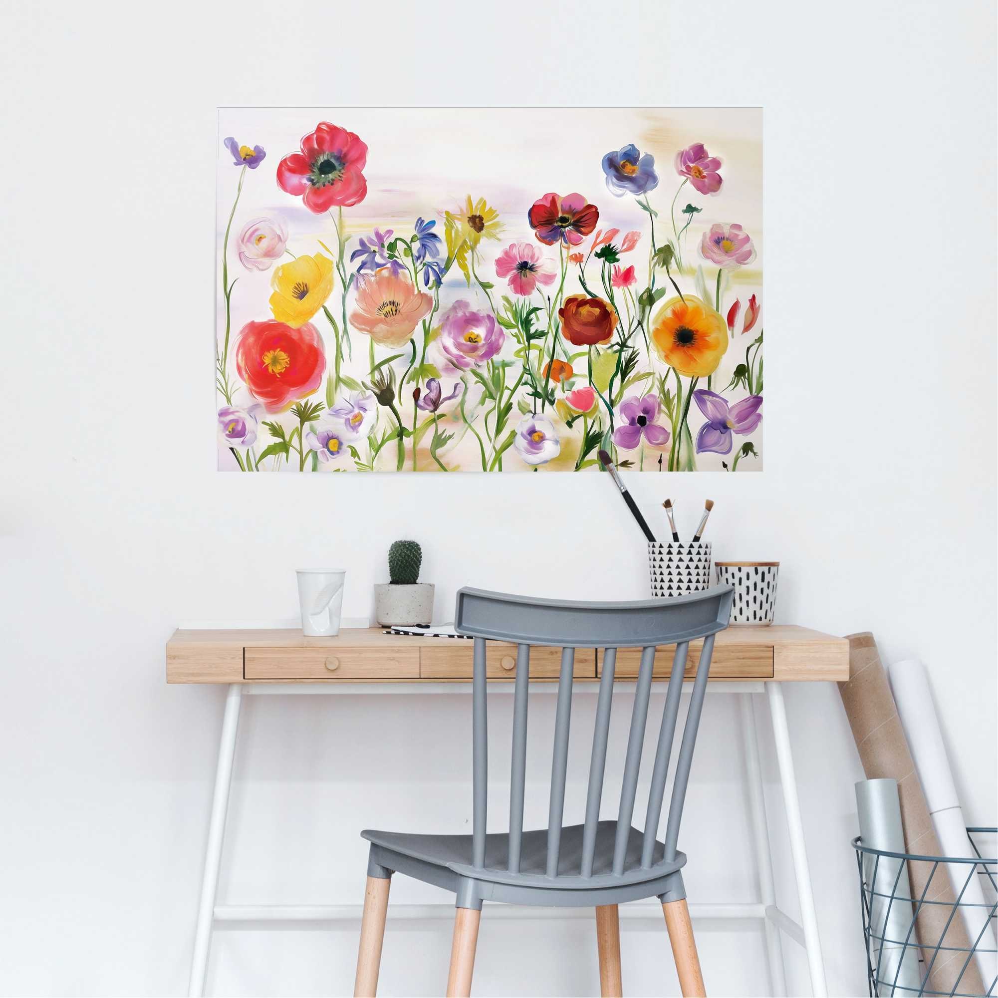 Reinders! Poster »Blumenfeld« Hobbyraum - Beige - 150 gr.  Papier - Blumen und Pflanzen - 91,5x61 cm