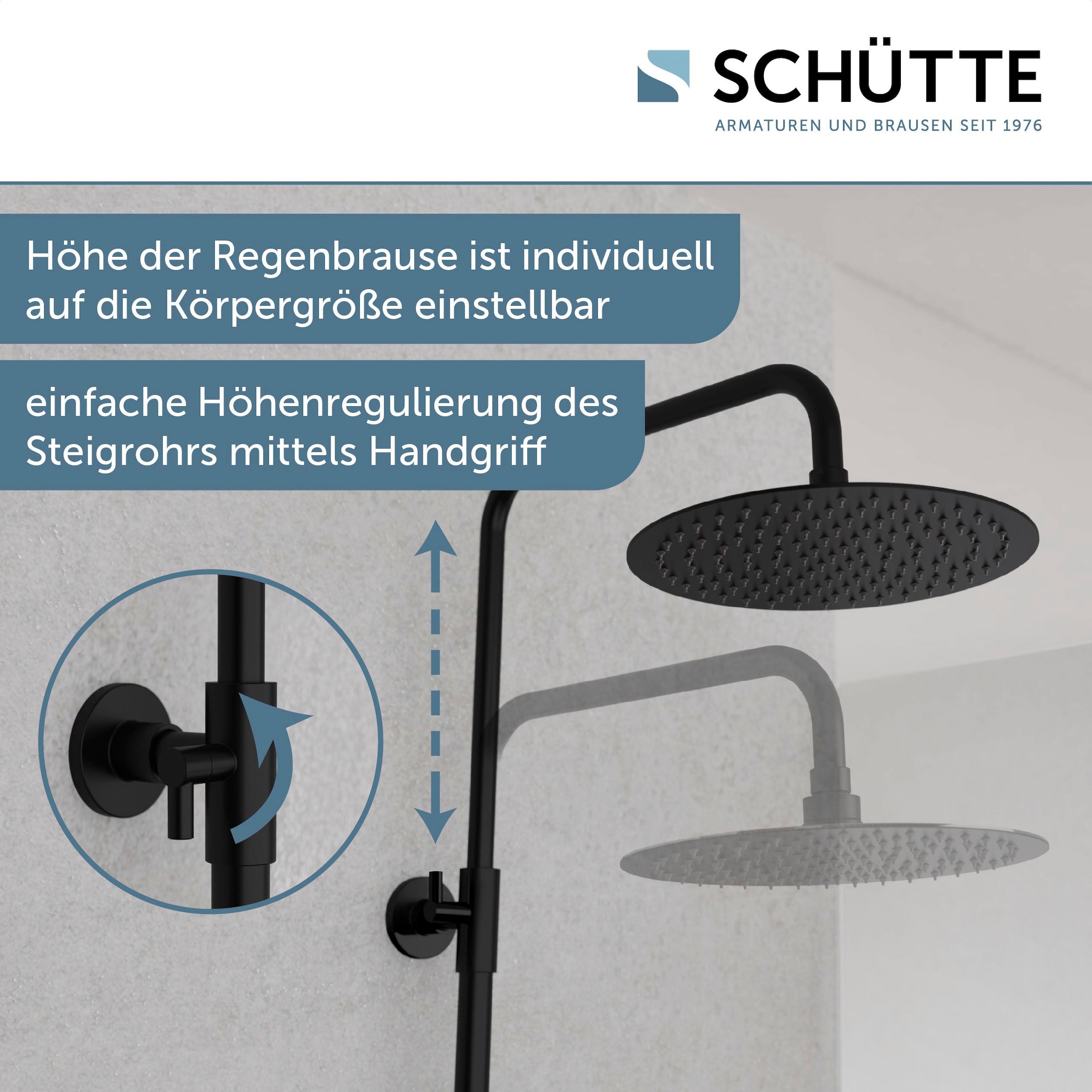 Schütte Brausegarnitur »AQUADUCT«, höhenverstellbar 80-120 cm, Antikalk, wassersparend