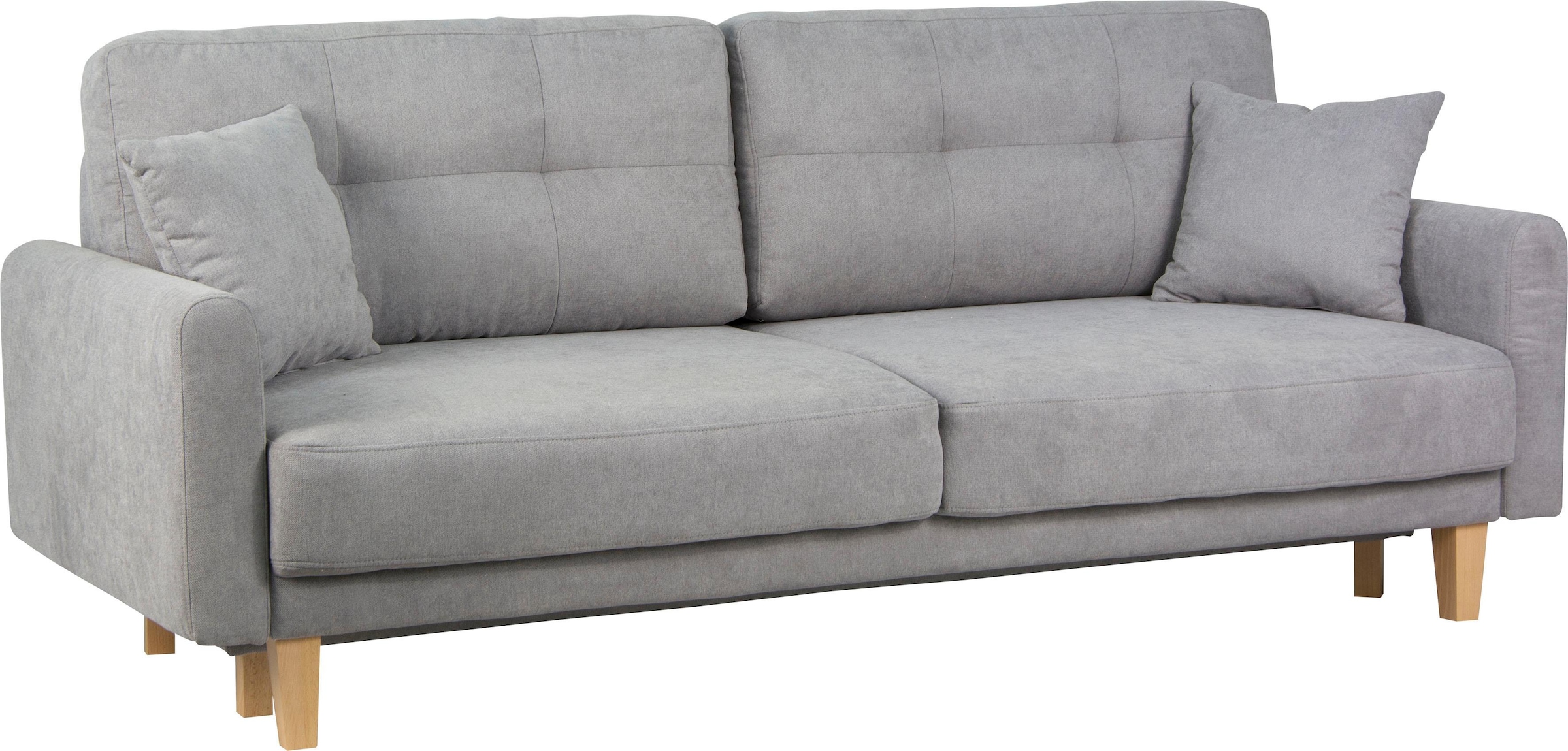 Home affaire 3-Sitzer »TRIPLO optionale Schlafsofa mit Bettkasten, Maße B/T/H: 215/100/89 cm«, Wahlweise Bettfunktion - Liegefläche 145x191 cm, Rücken-, Zierkissen