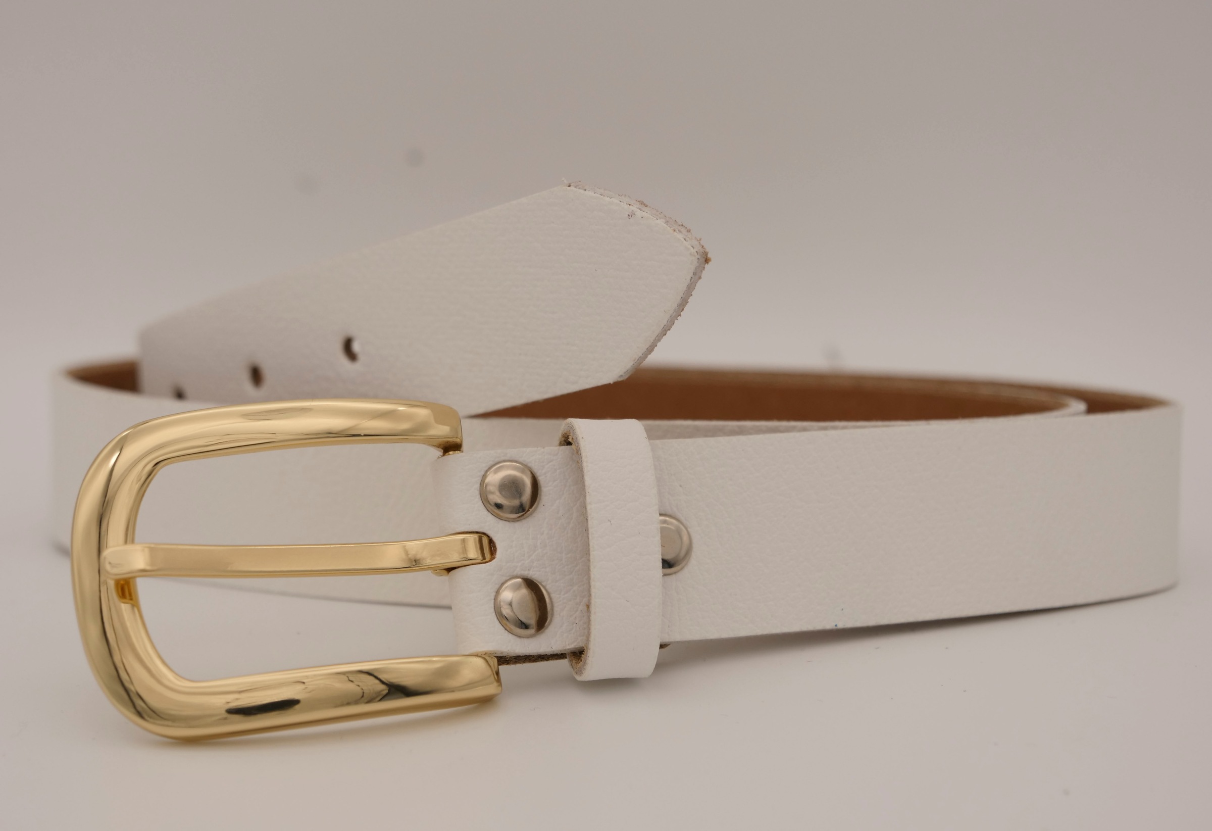 AnnaMatoni Ledergürtel mit goldener Schließe