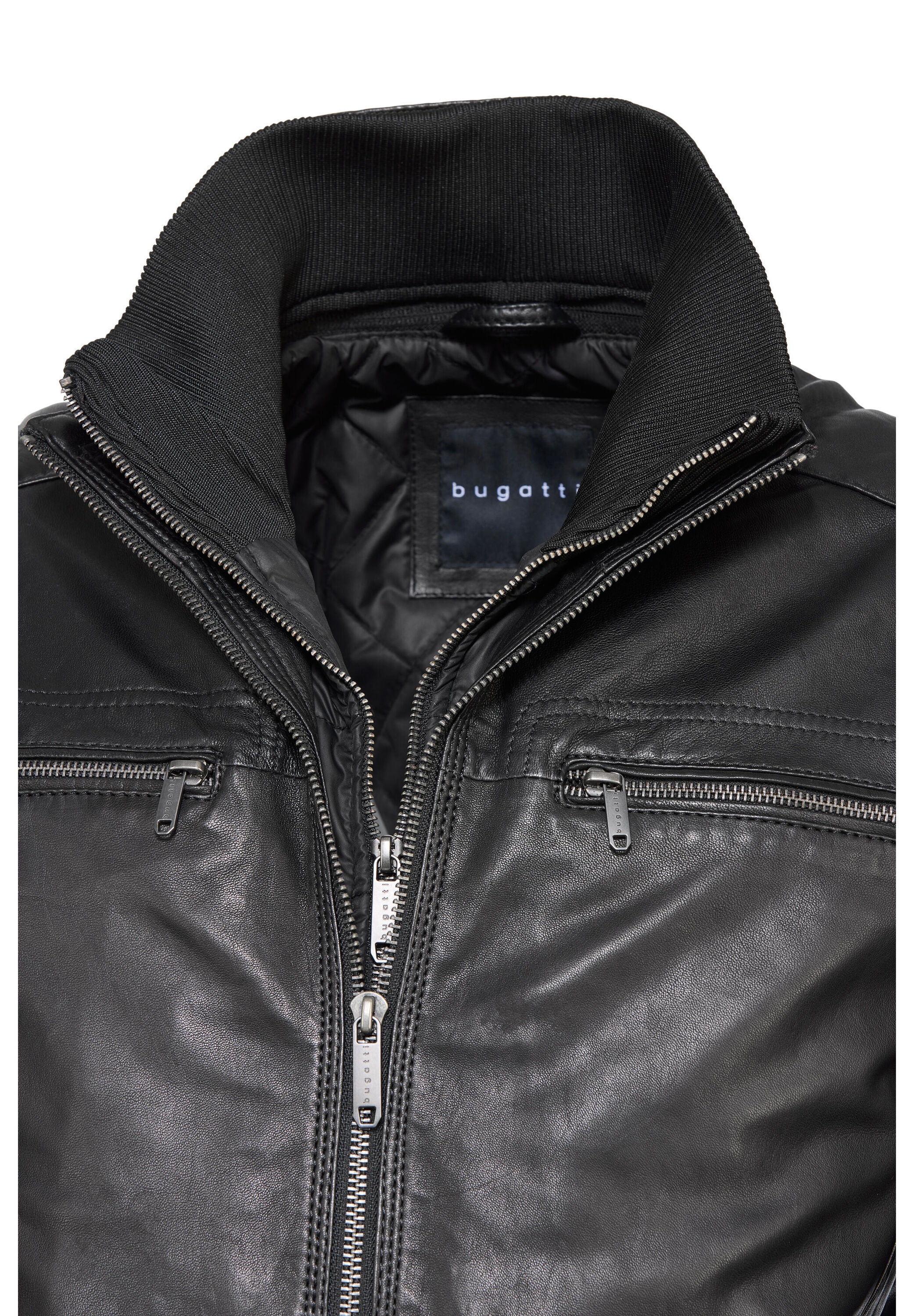 bugatti Blouson »BUTIZIANO« ohne Kapuze aus hochwertigem Leder