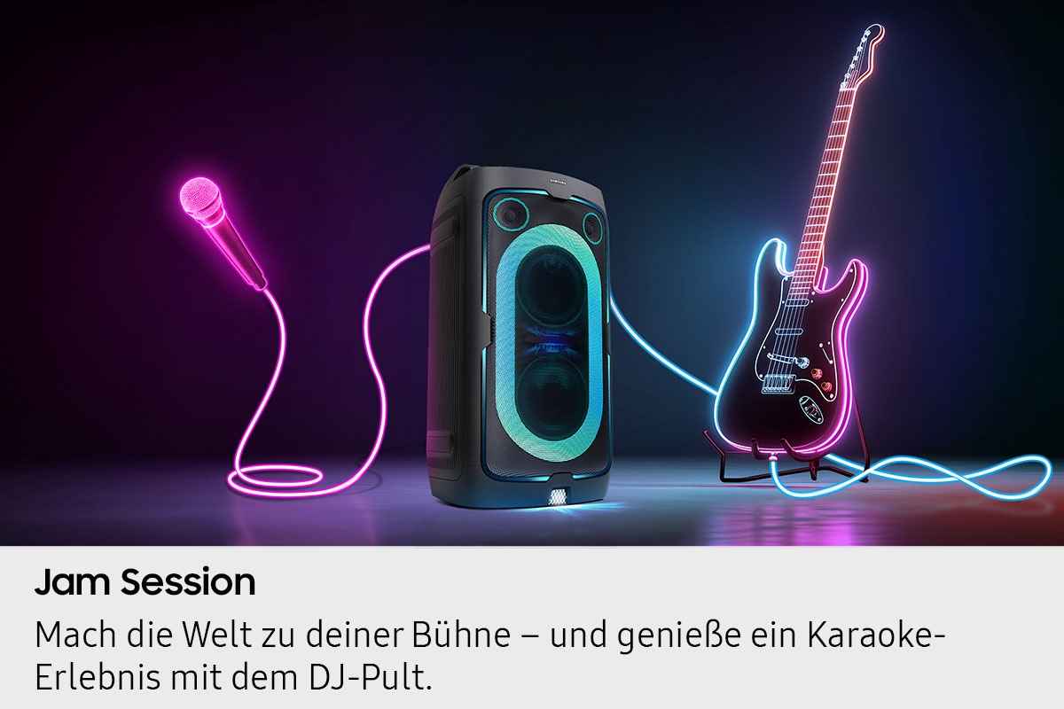 Samsung Party-Lautsprecher »Sound Tower MX-ST40F (2025)« 2.0 (Bluetooth Bassregelung | Beleuchtungseffekte | Lautstärkeregelung | Pairing | USB-Wiedergabe 160 W)