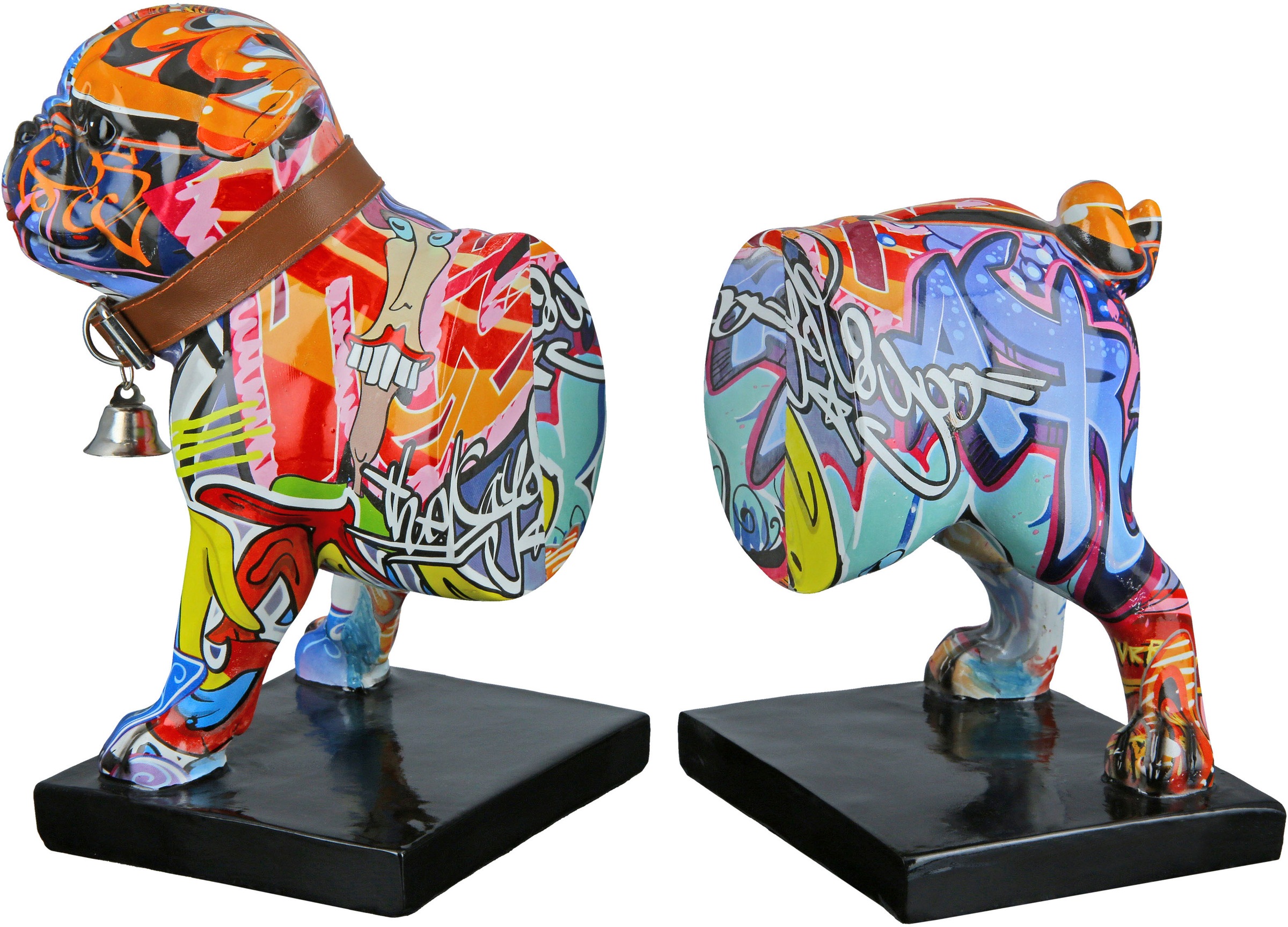 bequem Art«, by kaufen Gilde 2er-Set Casablanca Mops Street »Buchstütze Tierfigur Graffiti-Design