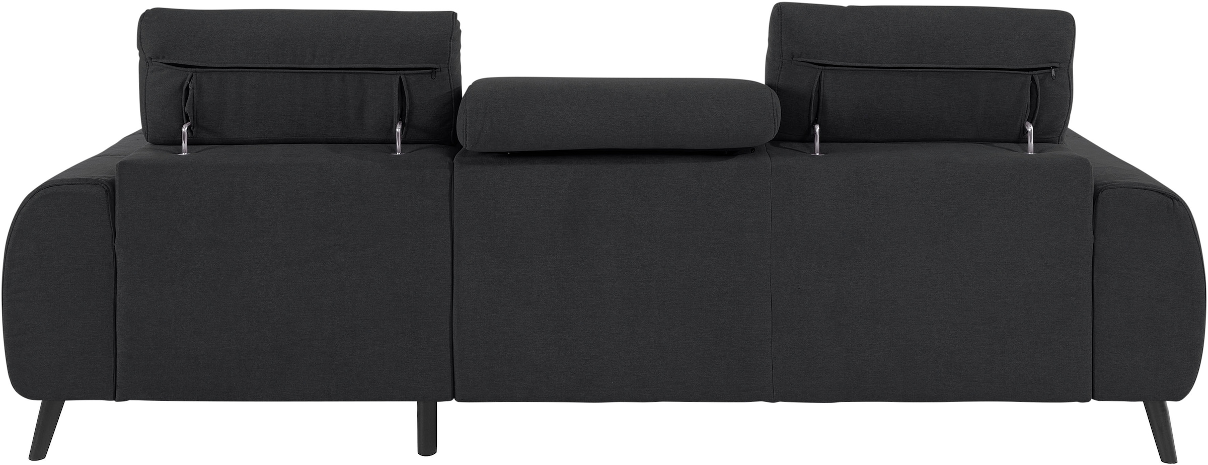 COTTA Ecksofa »Mia L-Form mit 3 Zierkissen«, wahlweise mit Bettfunktion, Bettkasten, Beleuchtung & Wireless-Charger