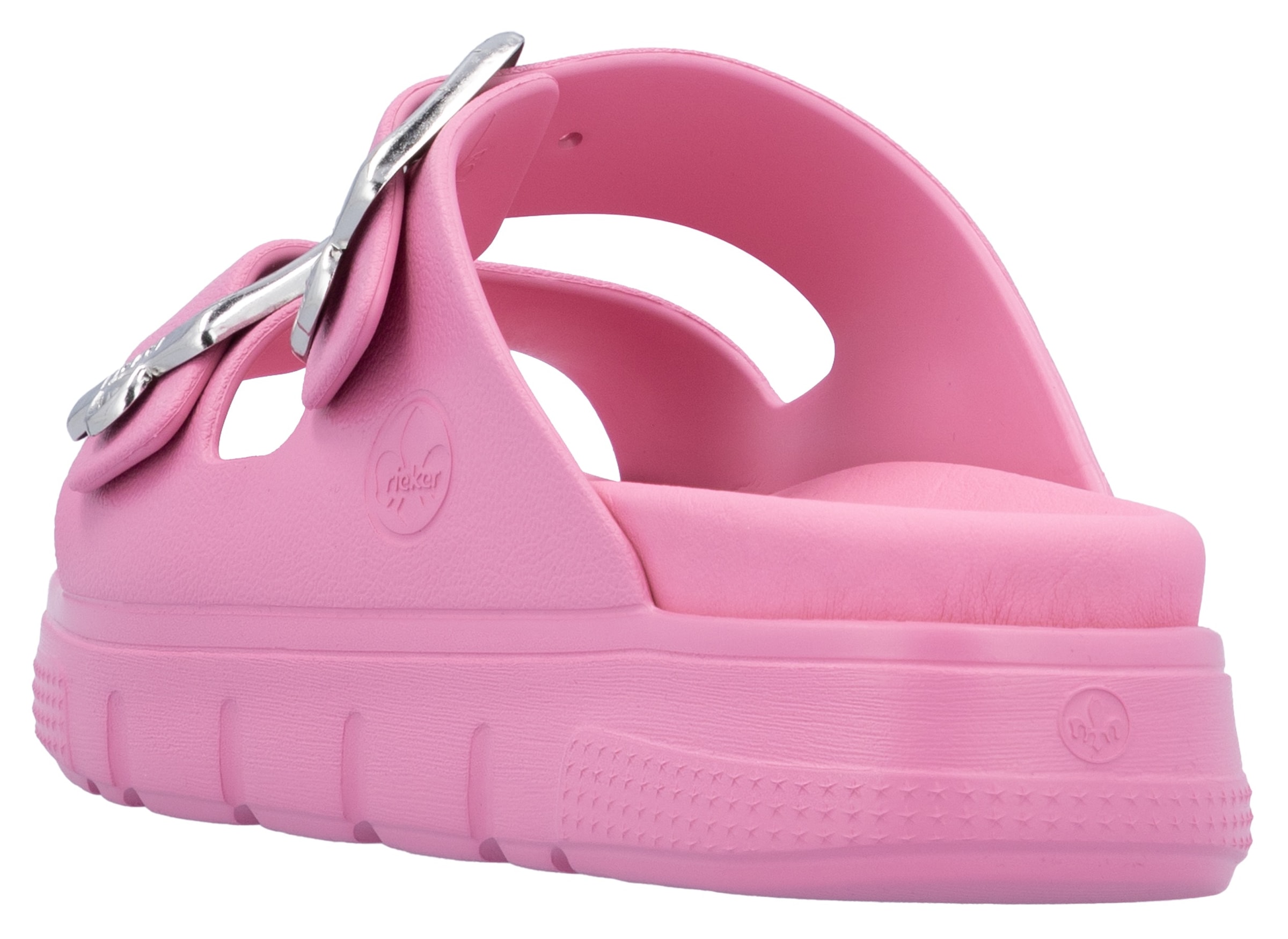Rieker Pantolette, Plateau, Sommerschuh, Schlappen in Weite G (=weit)