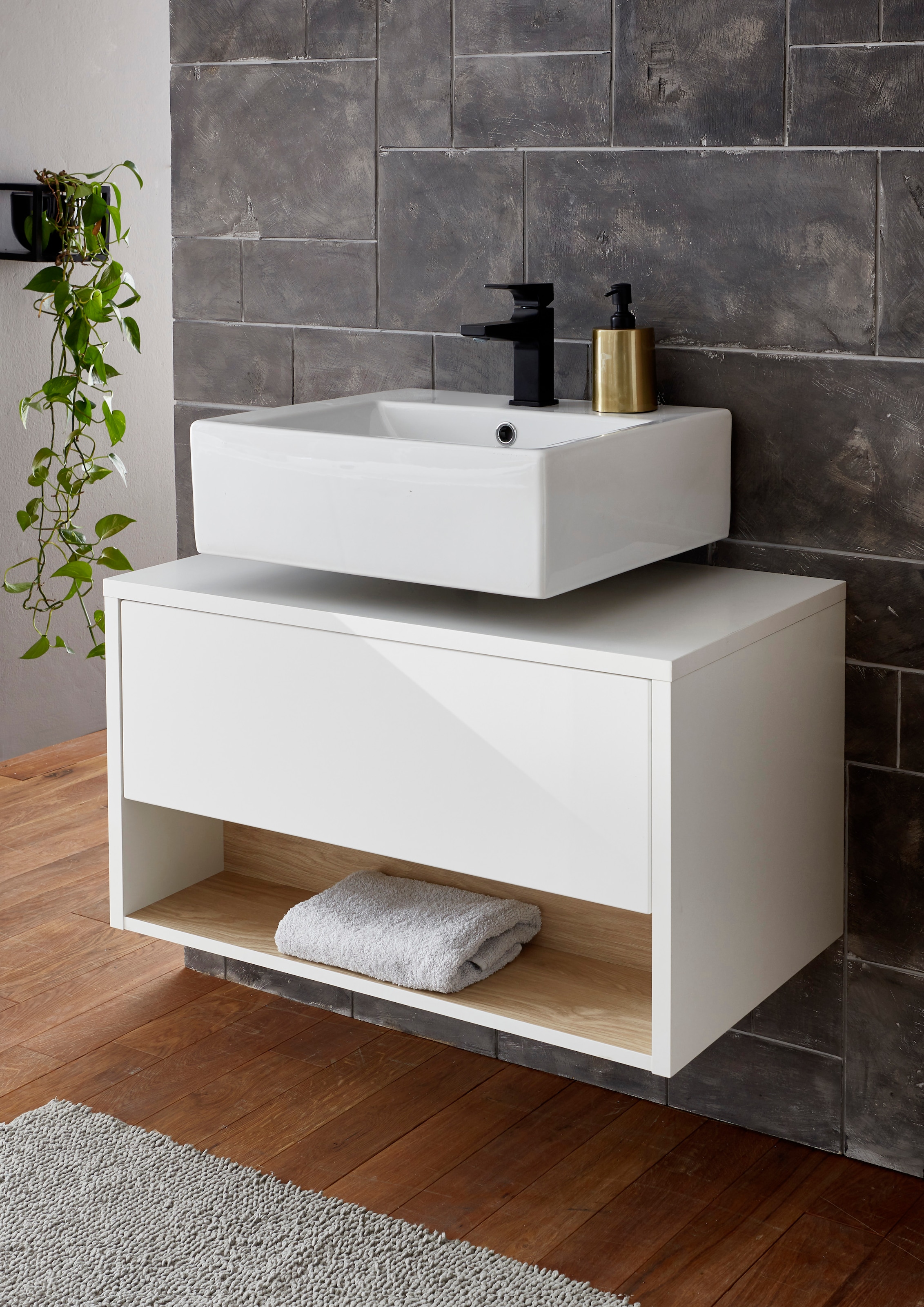 PLACES OF STYLE Badmöbel-Set »Studio Line, Bad im modernen Design, 3-teiliges Badezimmer« 3 Stk. tlg.