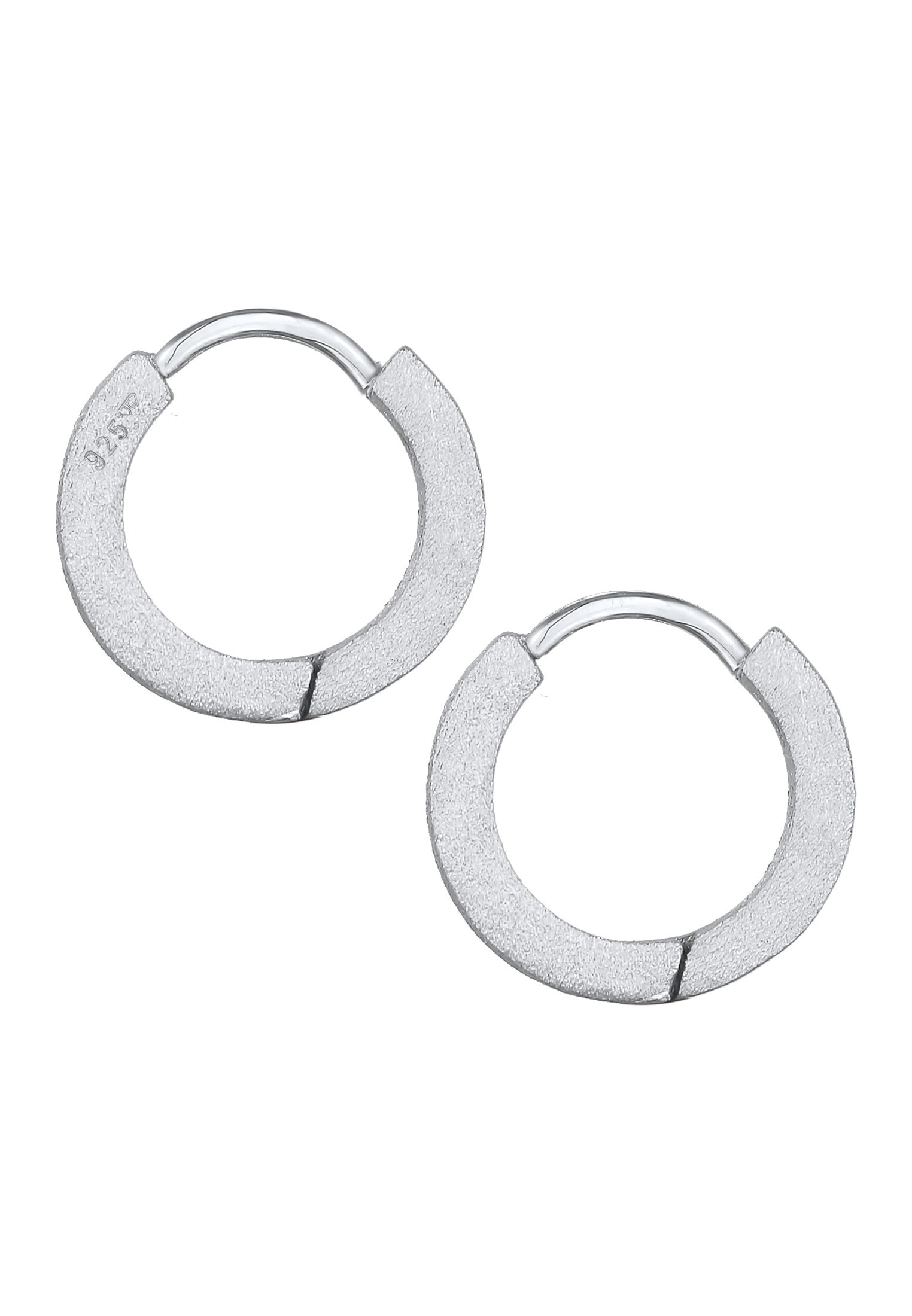 Kuzzoi Paar Creolen »Ohrringe Paar Creolen Herren Gebürstet 925 Silber«