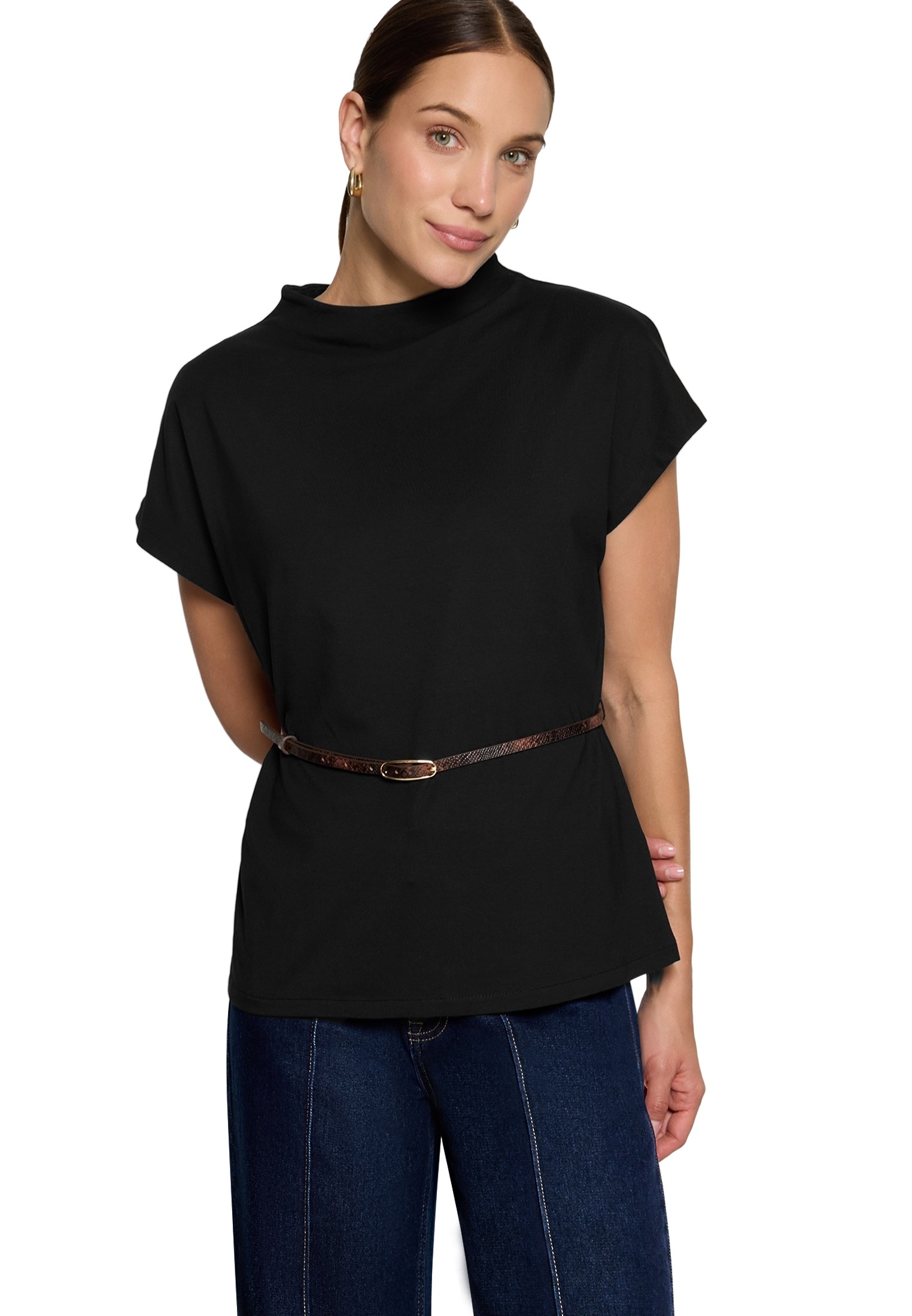 Zero Kurzarmshirt »Kurzarm-Shirt mit Gürtel«