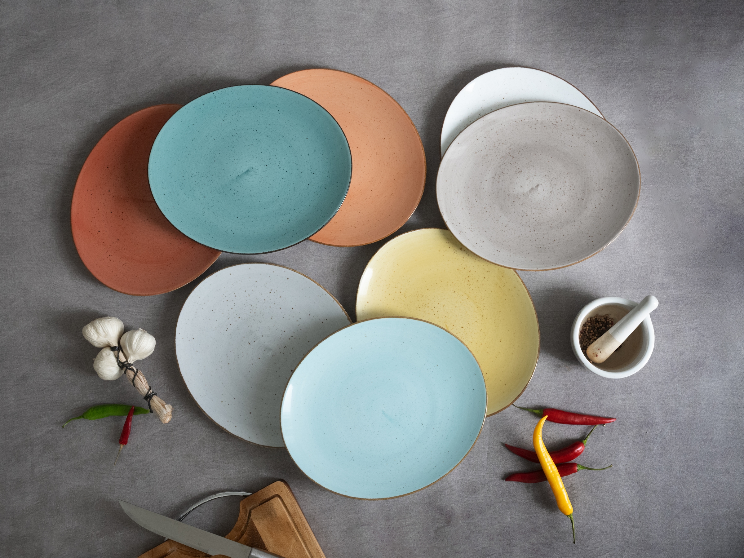 CreaTable Steakteller »Vintage Nature, Teller Set, 4-tlg.« Naturverbundenes Design, Vielseitig einsetzbar