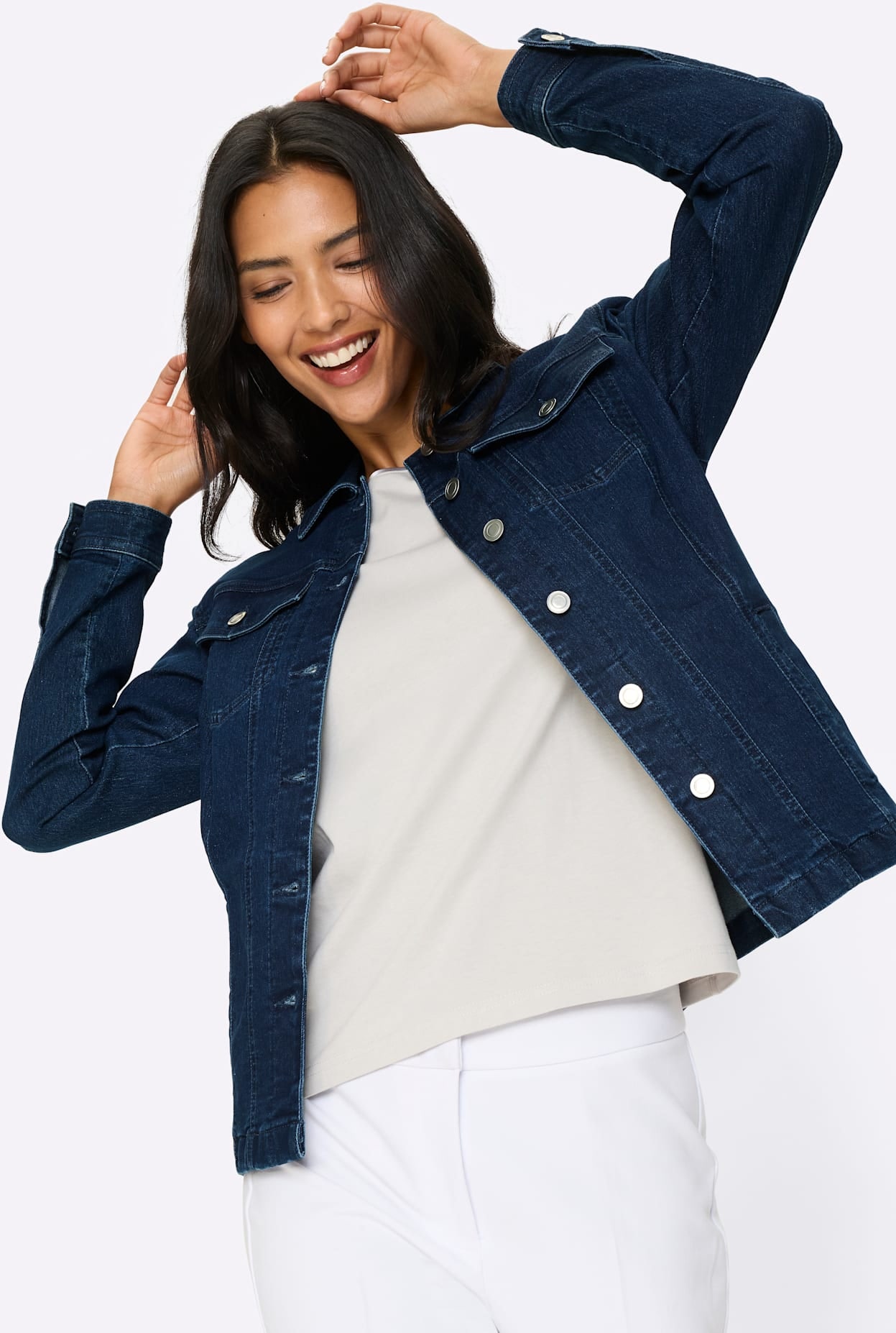 Classic Basics Jeansjacke ohne Kapuze