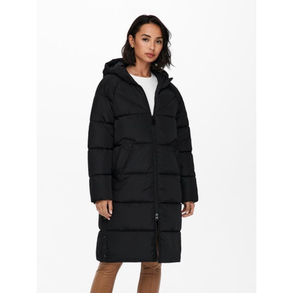 ONLY Steppmantel »ONLAMANDA LONG PUFFER COAT«, mit Kapuze