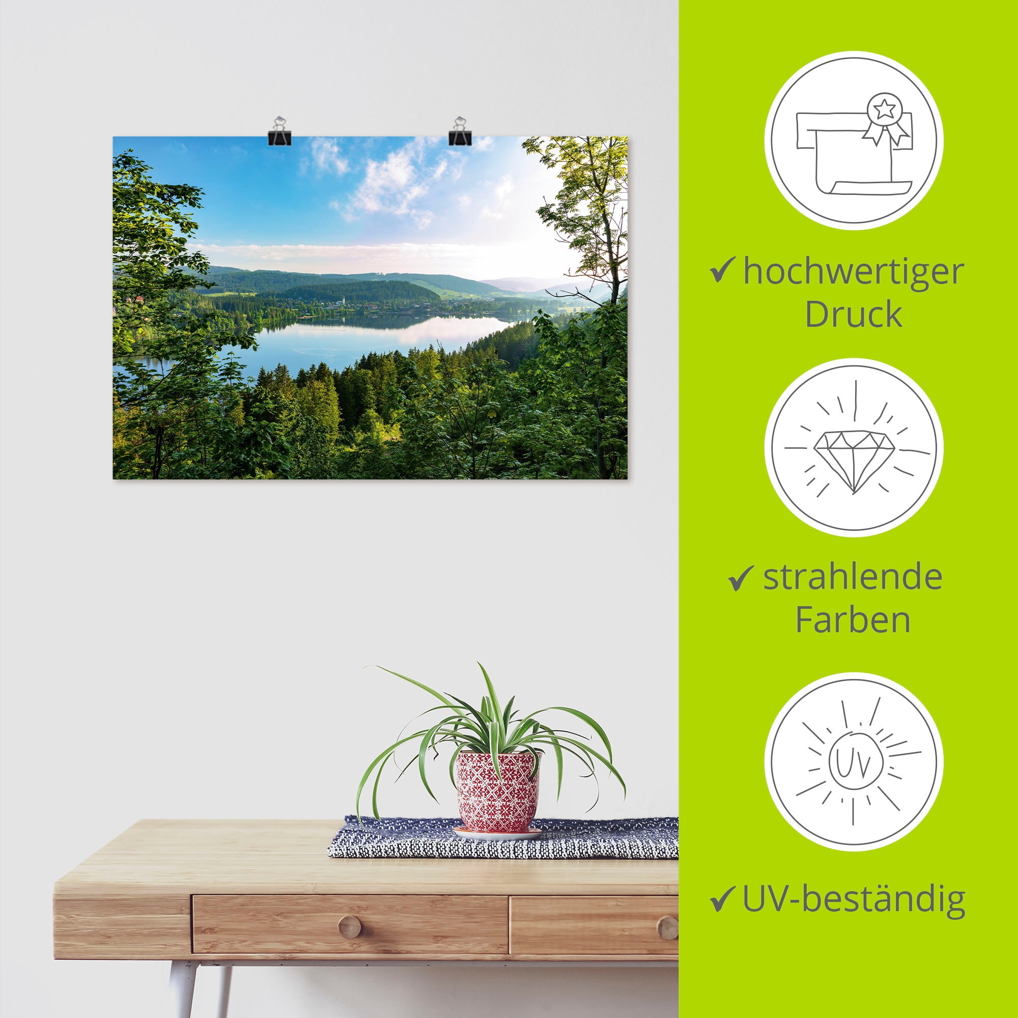 Artland Wandbild »Blick auf den Titisee im Schwarzwald«, Seebilder, (1 St.), als Leinwandbild, Poster in verschied. Größen