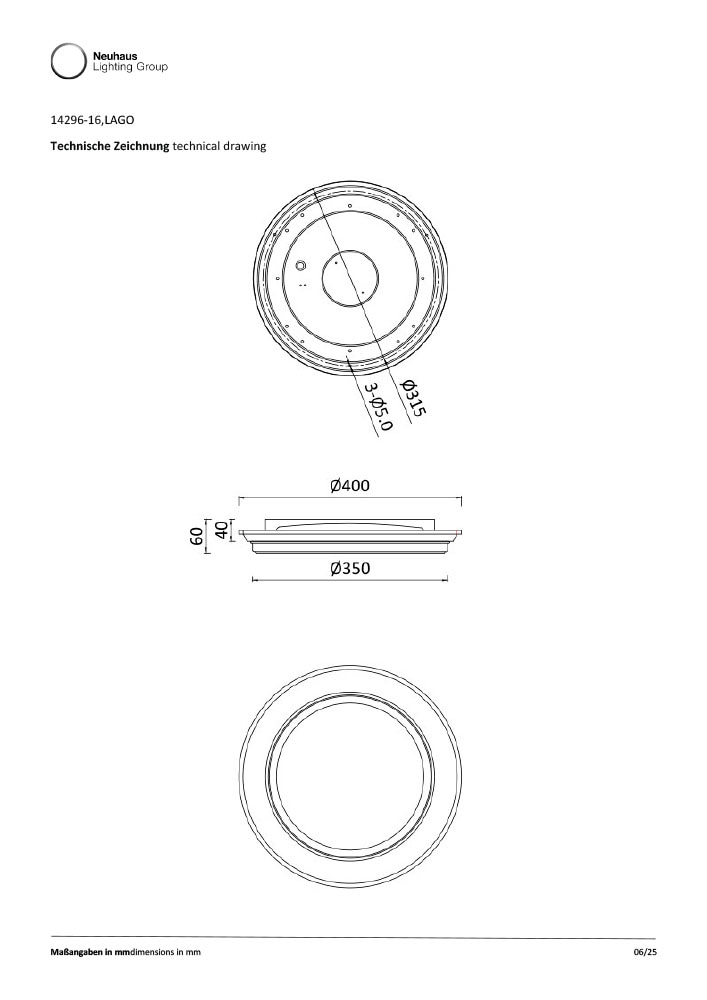 JUST LIGHT LED Deckenleuchte »LAGO« LED-Board 1 Stk. warmweiß - kaltweiß CCT-Farbtemperatursteuerung, Infrarot-FB, Stufenlos dimmbar, Memory