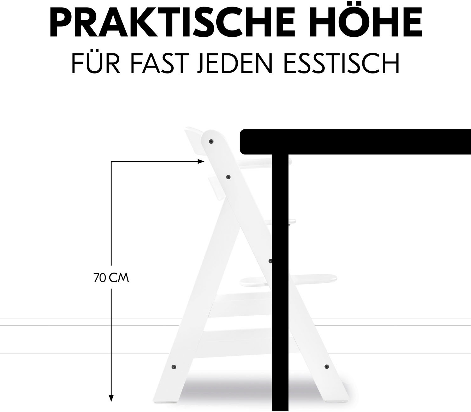 Hauck Hochstuhl »Alpha+, weiß + Sitzauflage Rainbow«, (Set), 3 St.