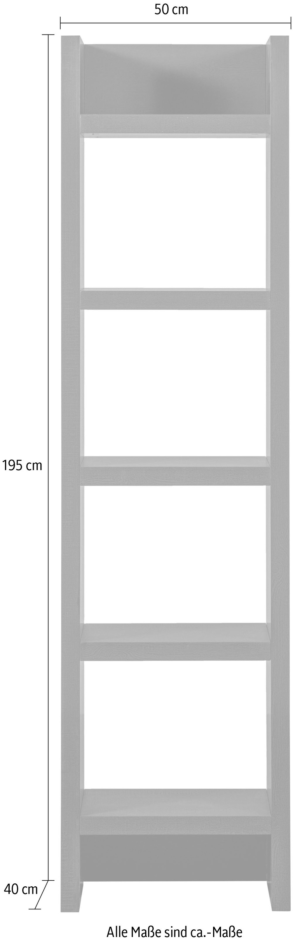 WOOOD Regal »Tilburg«, offen, belastbar bis 15 kg, H 195 cm x B 50 cm