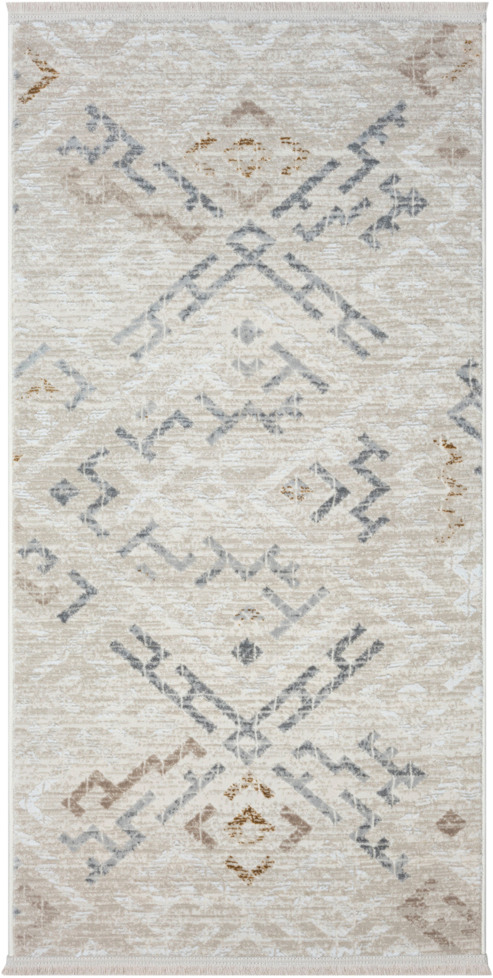 Myflair Möbel & Accessoires Teppich »My Type«, rechteckig, 10 mm Höhe, Kurzflor, Ethno-Style, besonders weich durch Microfaser, mit Fransen