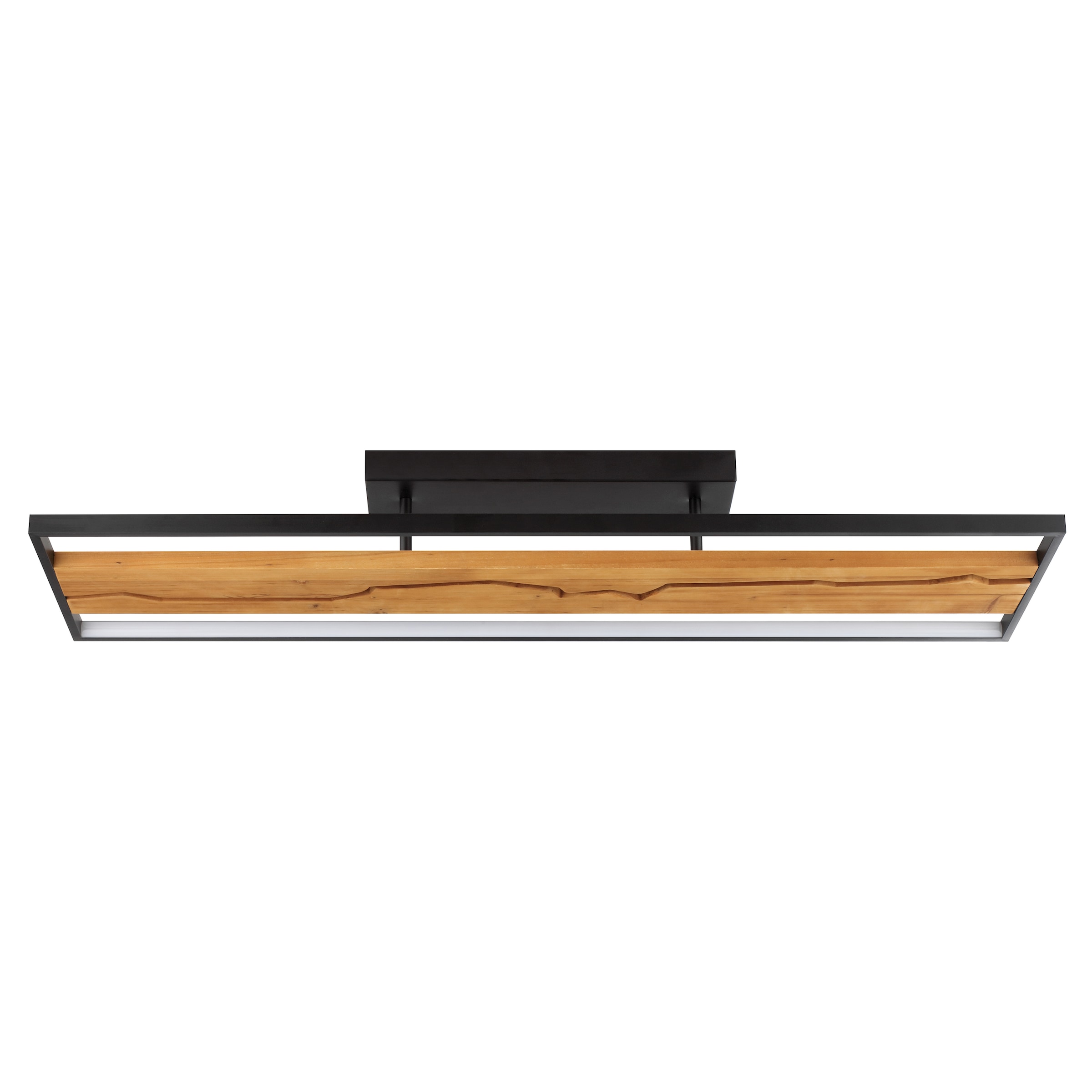 Brilliant LED Deckenleuchte »Thunder« LED-Modul 1 Stk. Warmweiß 100 x 30 x 13,5 cm, 6000 lm, 3000 K, Metall u. Holz, schwarz/braun