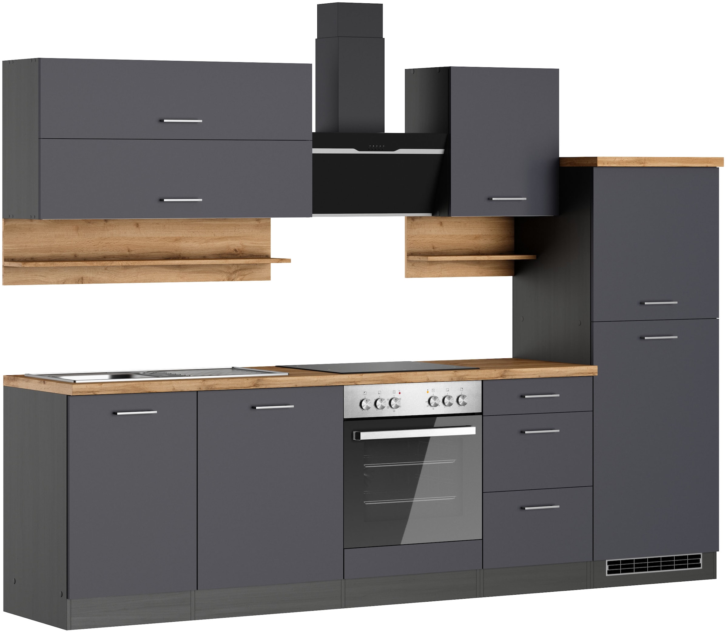 KOCHSTATION Küchenzeile »KS-Milan« 280 cm breit, robuste Metallauszüge, viel Stauraum