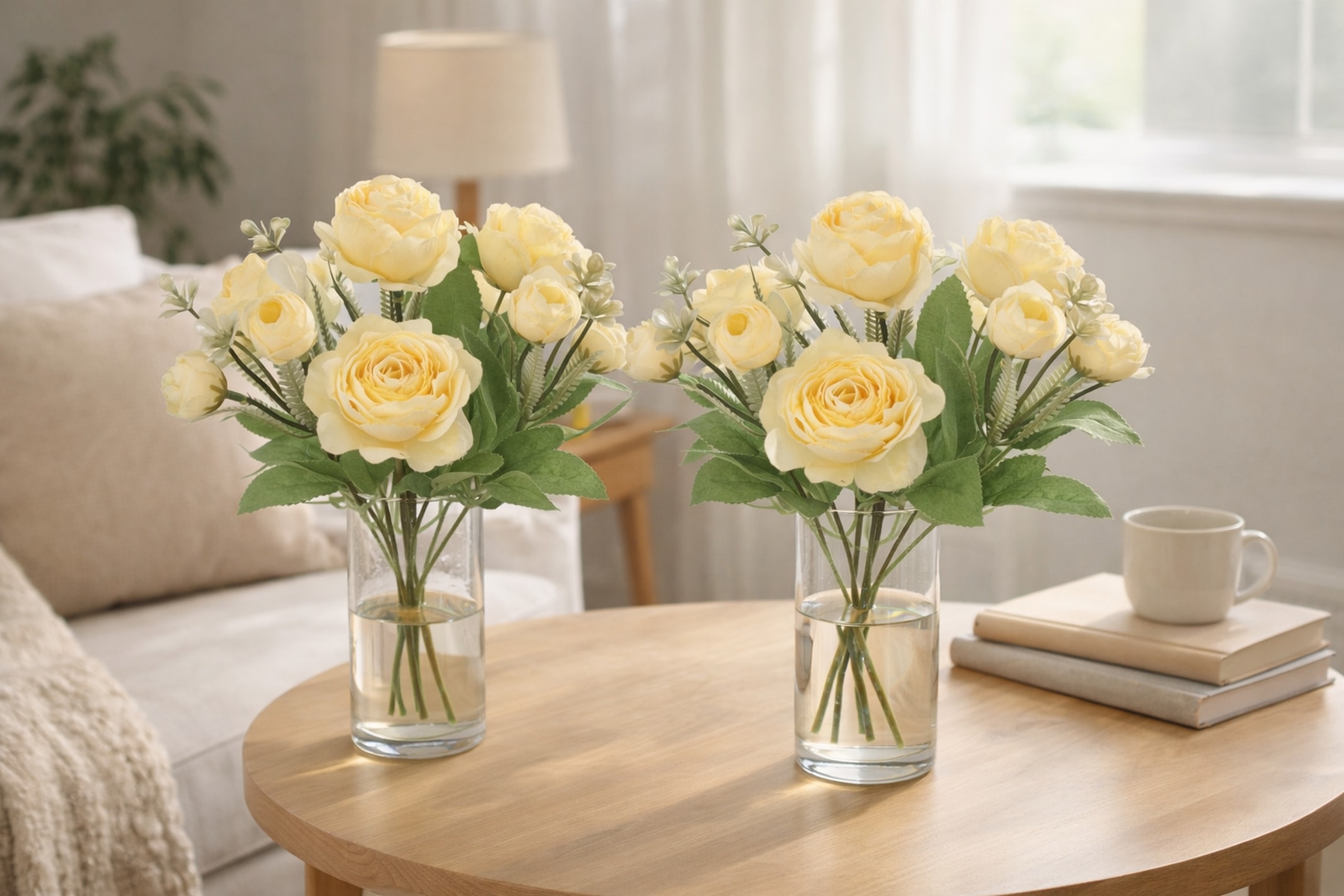 I.GE.A. Kunstblume »Künstlicher Rosenstrauß« 2er Set Hochwertige Kunstrosen 31 cm Realistische Deko Rosen Dekoblume