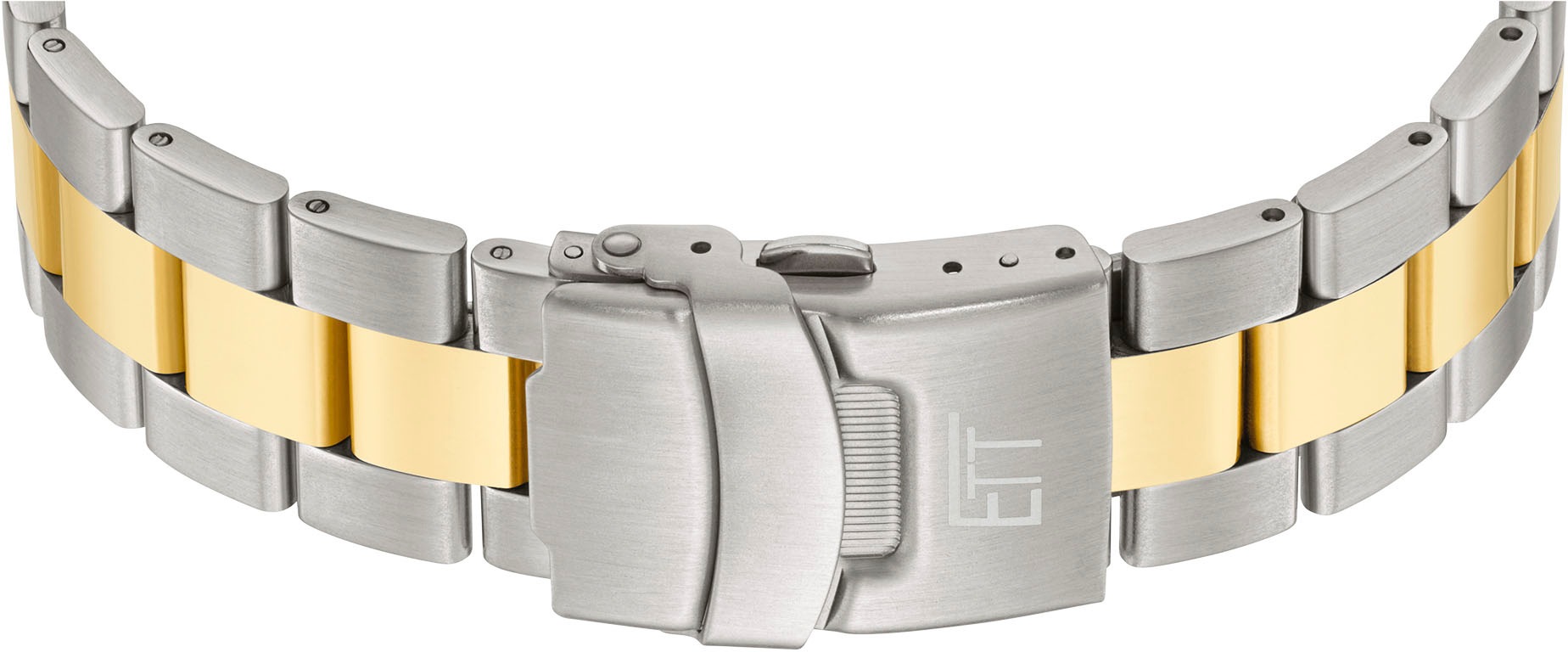 ETT Funkchronograph »Professional«, Armbanduhr, Herrenuhr, Stoppfunktion, Datum, Solar, Edelstahlarmband