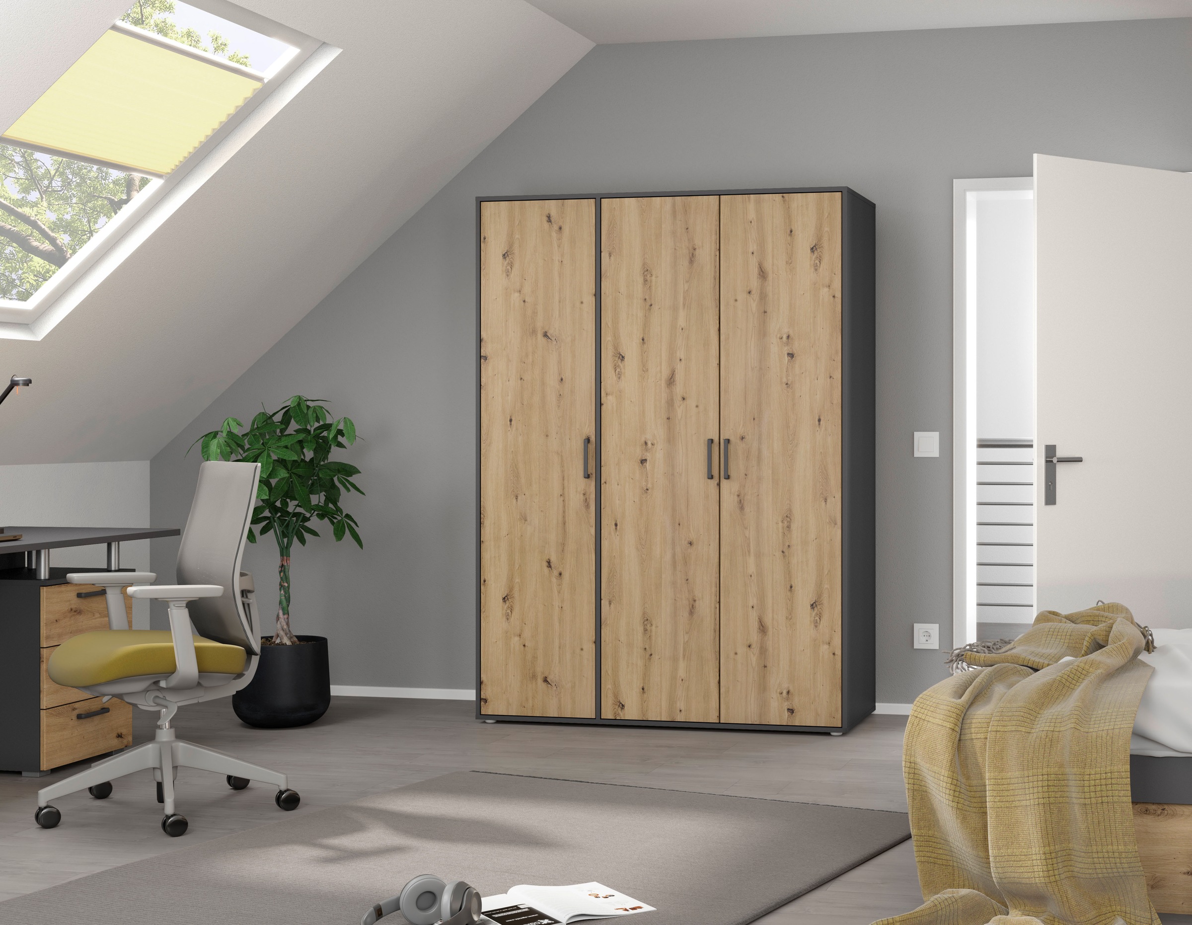 rauch Kleiderschrank »VOYAGER Otto´s Choice Garderobe Wäscheschrank TOPSELLER Schlafzimmer«, (in 3 verschiedenen Ausstattungen BASIC/CLASSIC/PREMIUM), Schrank mit modernen Griffen in viel Stauraum MADE IN GERMANY
