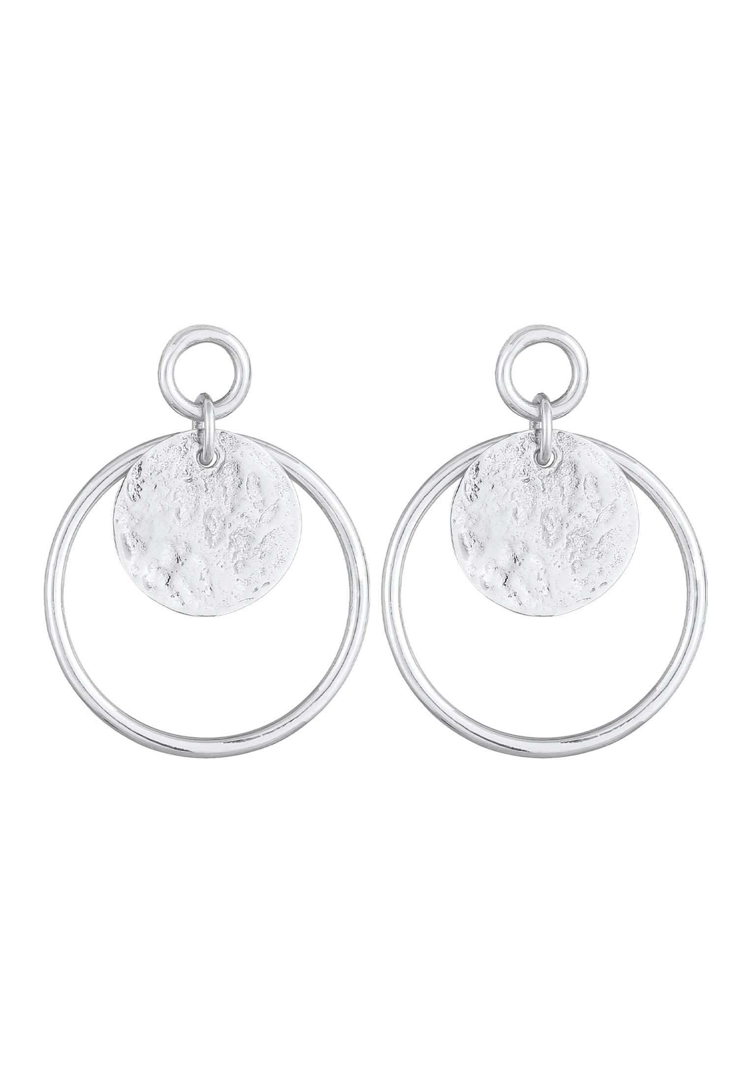 Elli Paar Ohrstecker »Ohrringe Hänger Plättchen Basic Rund 925 Silber«
