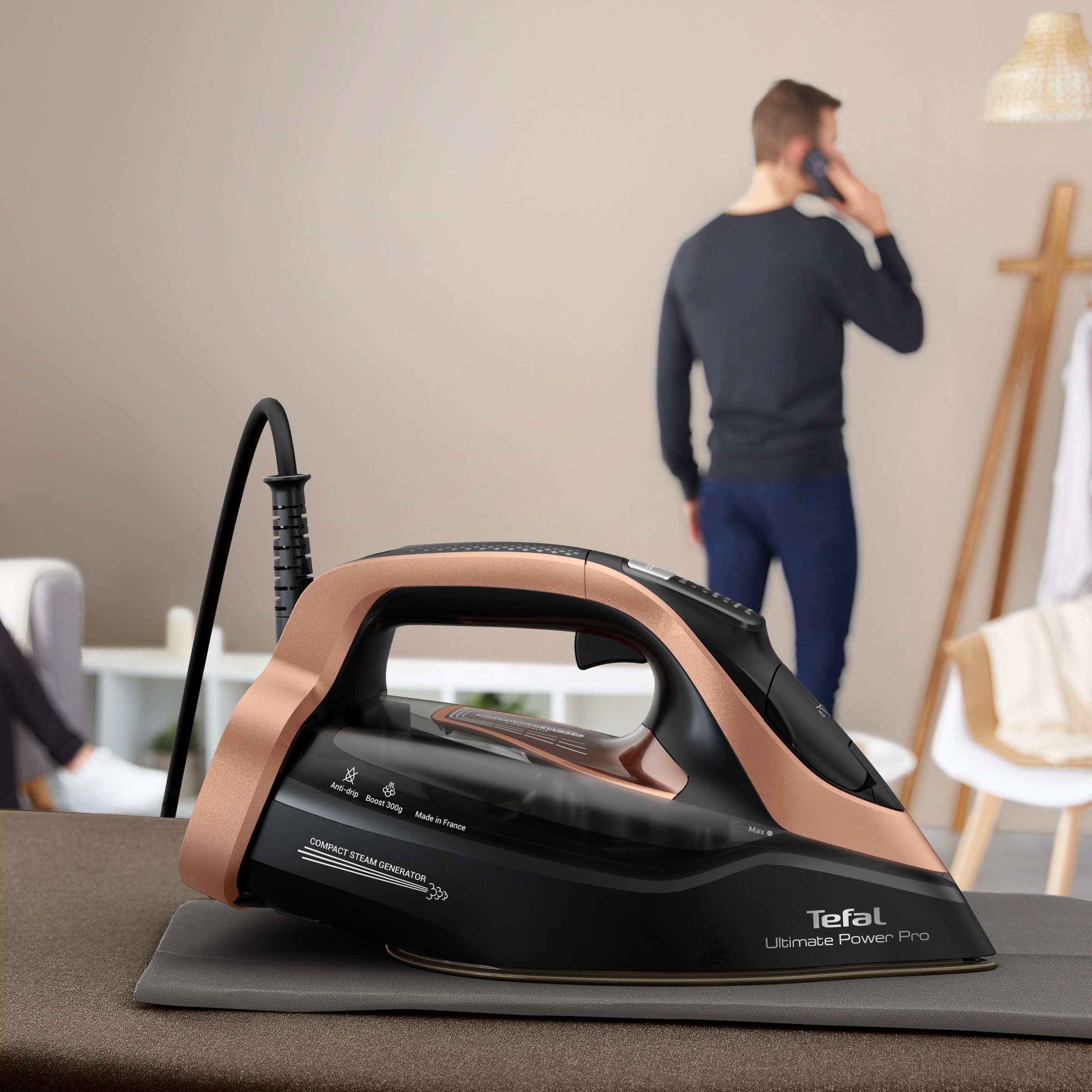 Tefal Dampfbügeleisen »FV9E50 Ultimate Power Pro«, 3200 W, 85 g/Min. kontin. Dampfabgabe, 300 g/Min. Dampfstoß, selbstreinigend
