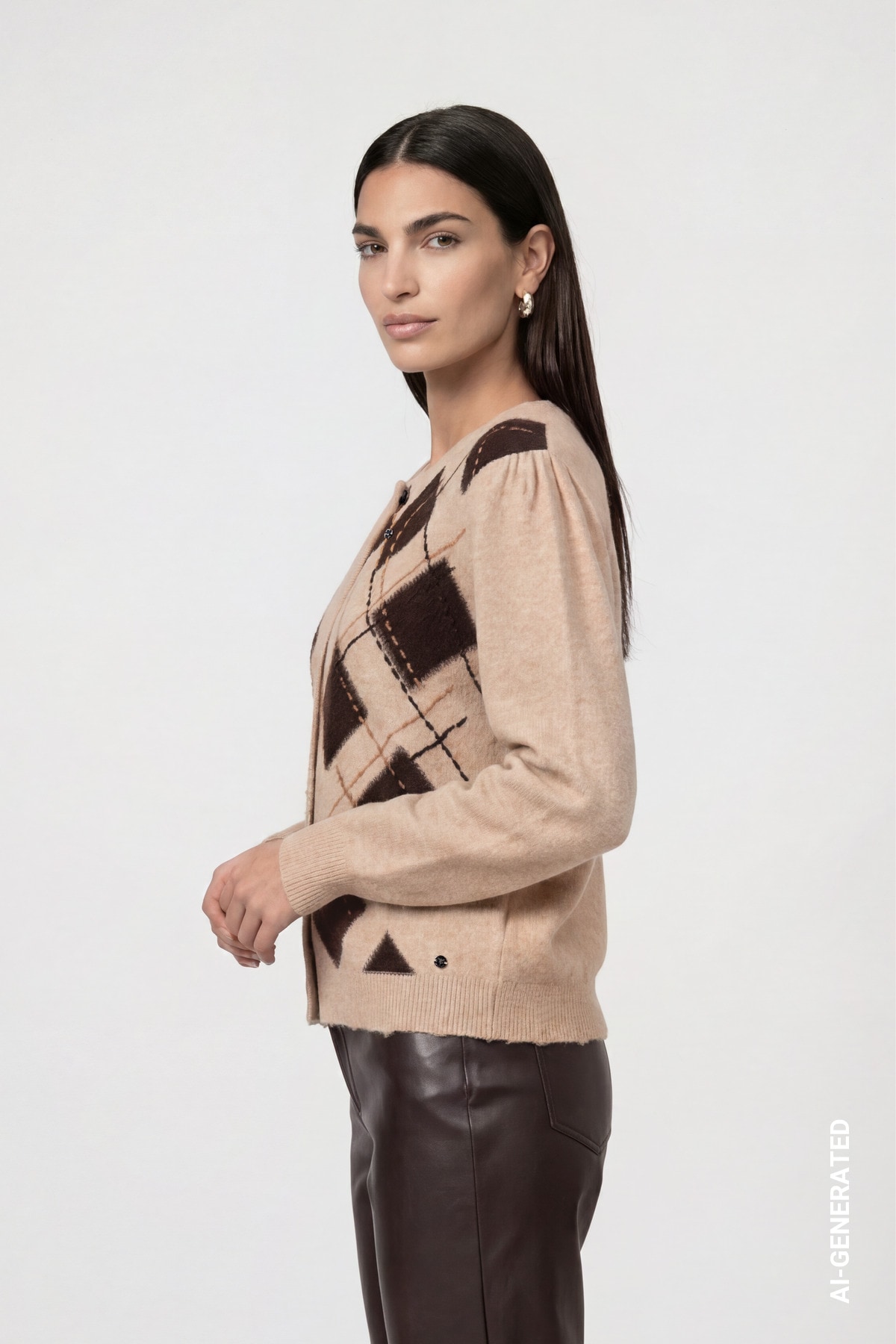 Monari Strickjacke »Jacke Strickjacke Raute« Regular fit mit Rautenmuster