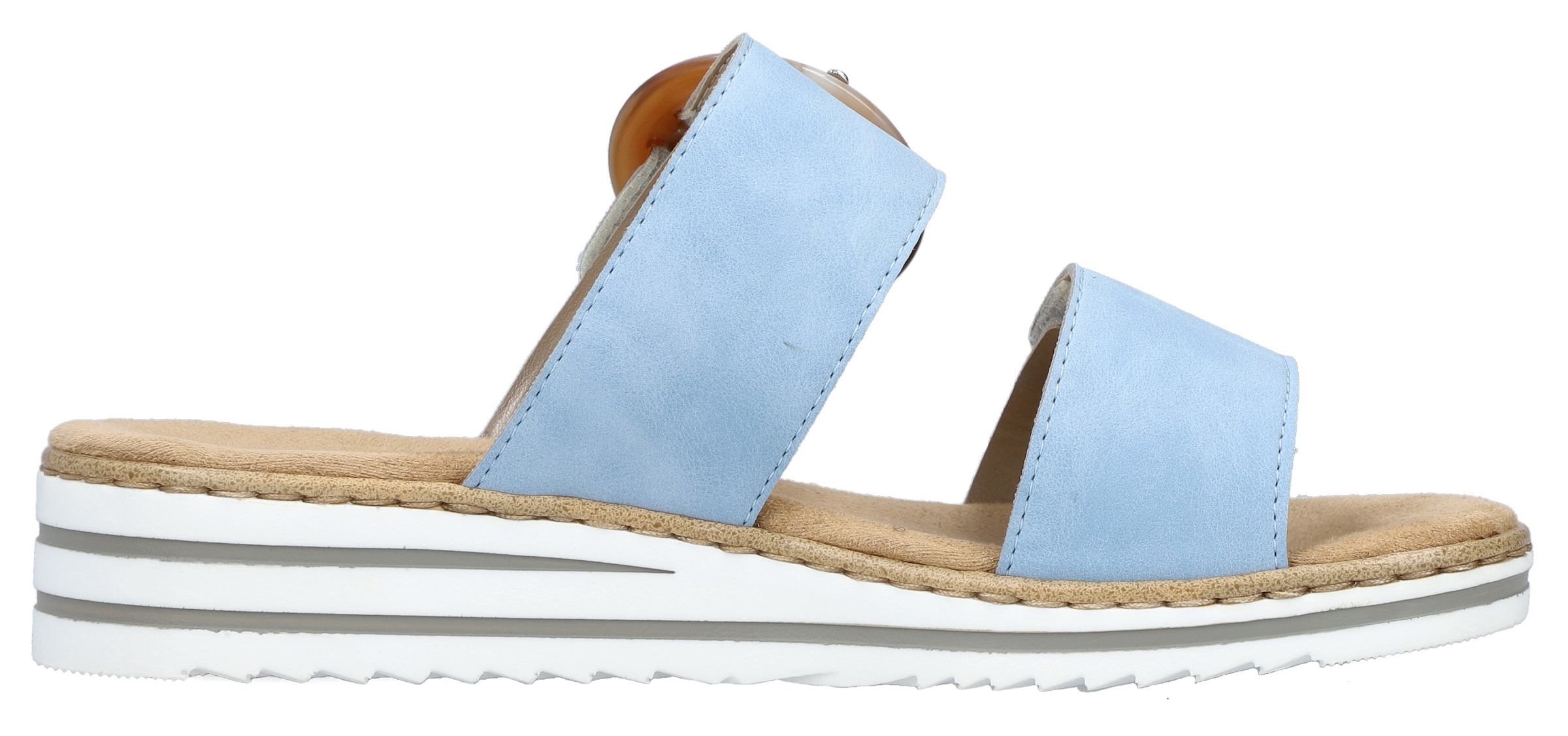 Rieker Pantolette, Keilabsatz, Sommerschuh, Schlappen mit softer Innensohle