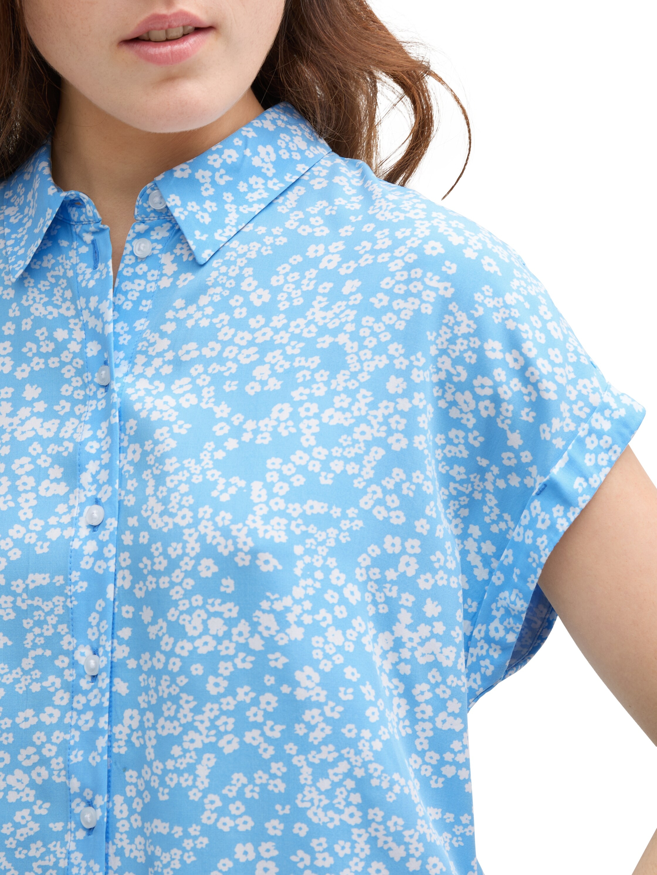 TOM TAILOR Denim Shirtbluse, mit weiten Ärmeln