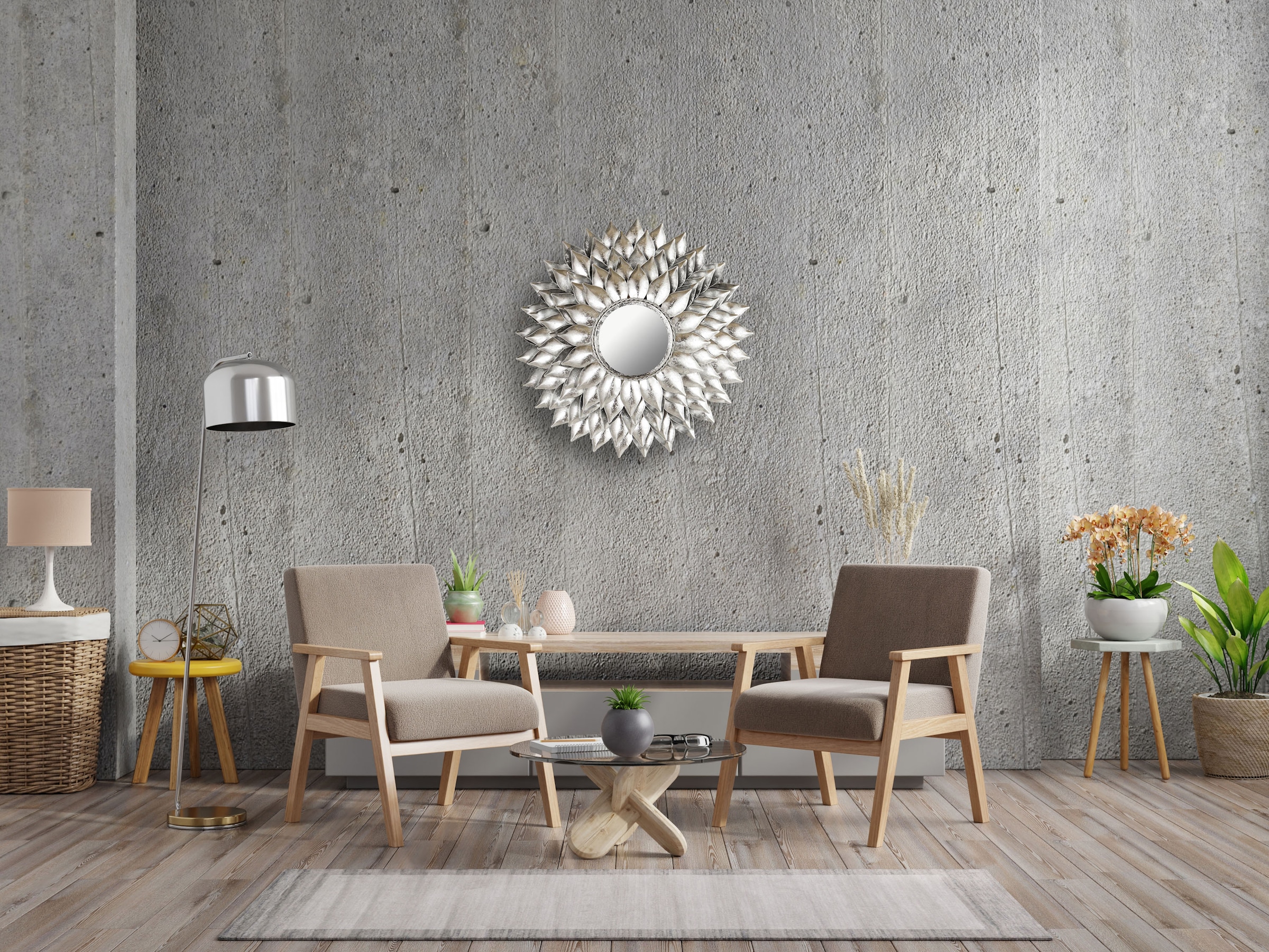 Leonique Dekospiegel »Sarai«, ,5 Blattgold-Finish, Wandspiegel, Jahren mit Sonne, 73 cm, mit 3 Ø aus online | kaufen Garantie Metall Rahmen XXL