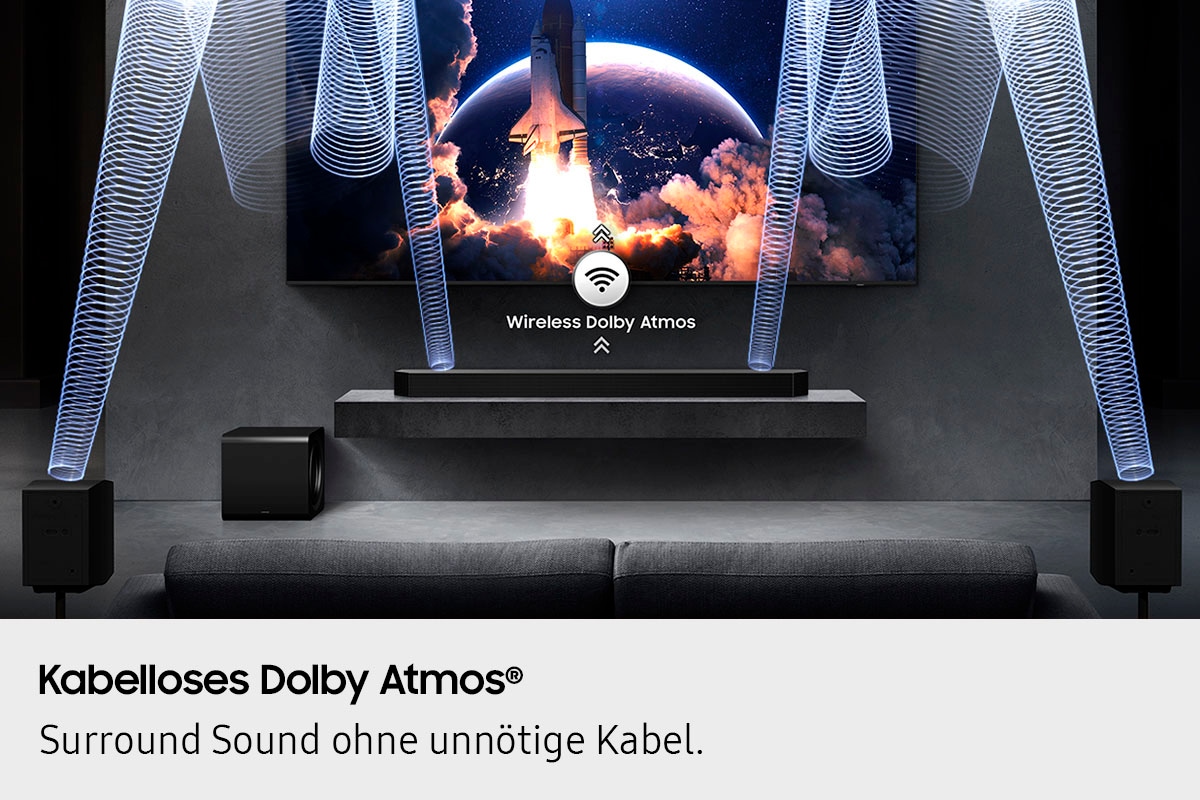 Samsung Soundbar »HW-Q995GF Q-Soundbar« 11.1.4 (Bluetooth | WLAN (WiFi) App-Steuerung | Bassregelung | Lautstärkeregelung | Pairing ) 11.1.4-Kanal Subwoofer & Rücklautsprecher, Kabellos Dolby Atmos, DTS:X