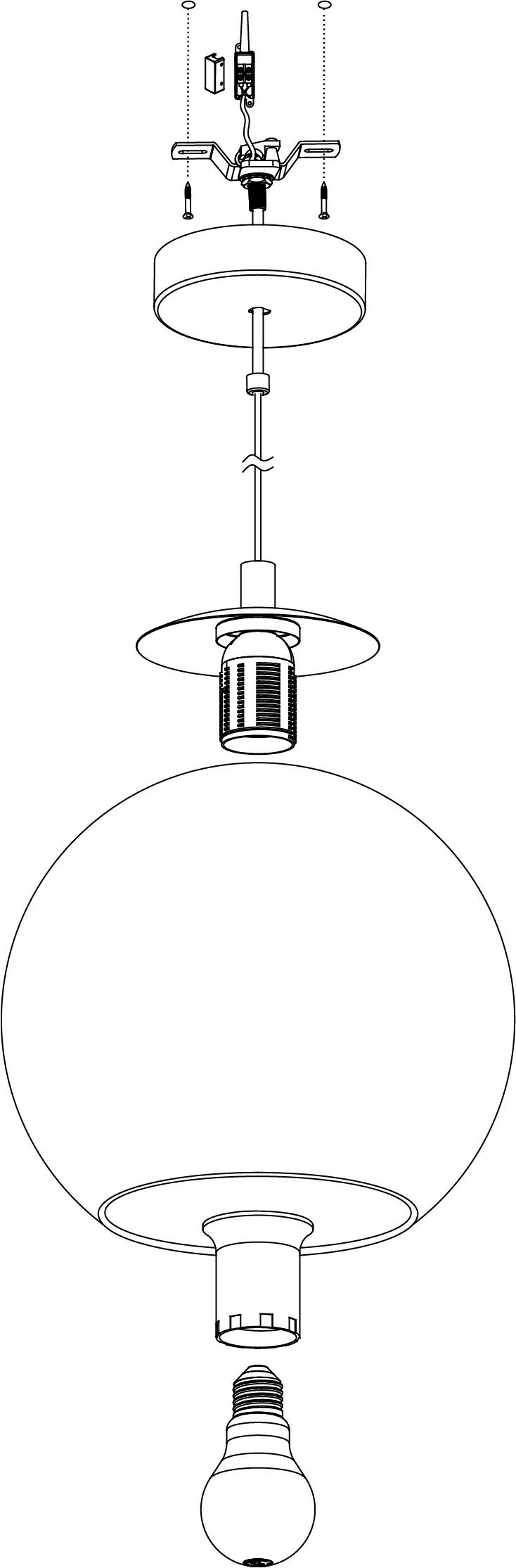 EGLO Pendelleuchte »ALBARACCIN«, 1 flammig, Leuchtmittel E27 | ohne Leuchtmittel, schwarz / Ø27 x H110 cm / Pendellampe - Esstischlampe / Wohnzimmer