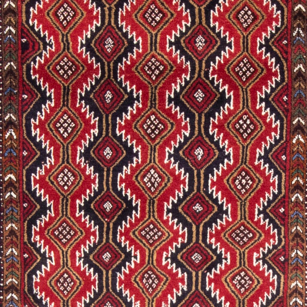 morgenland Hochflor-Läufer »Belutsch Durchgemustert Rosso 206 x 106 cm«, rechteckig