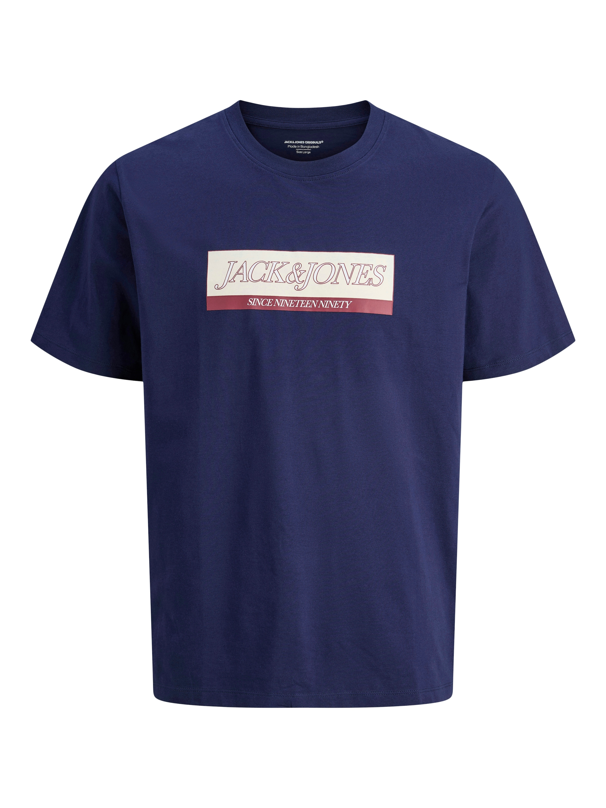 Jack & Jones Rundhalsshirt »JORINWOOD BLOCK BRANDING TEE SS CN3PK MP« Packung, 3 Stk.
