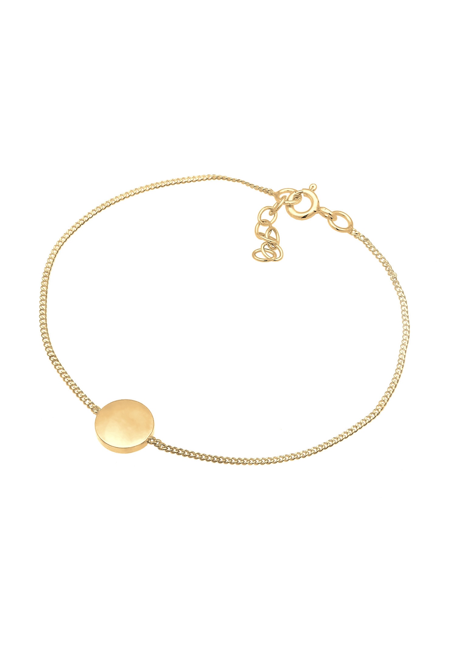 Elli Armkette »Armband Kreis Plättchen Glanz Basic Geo 925 Silber«