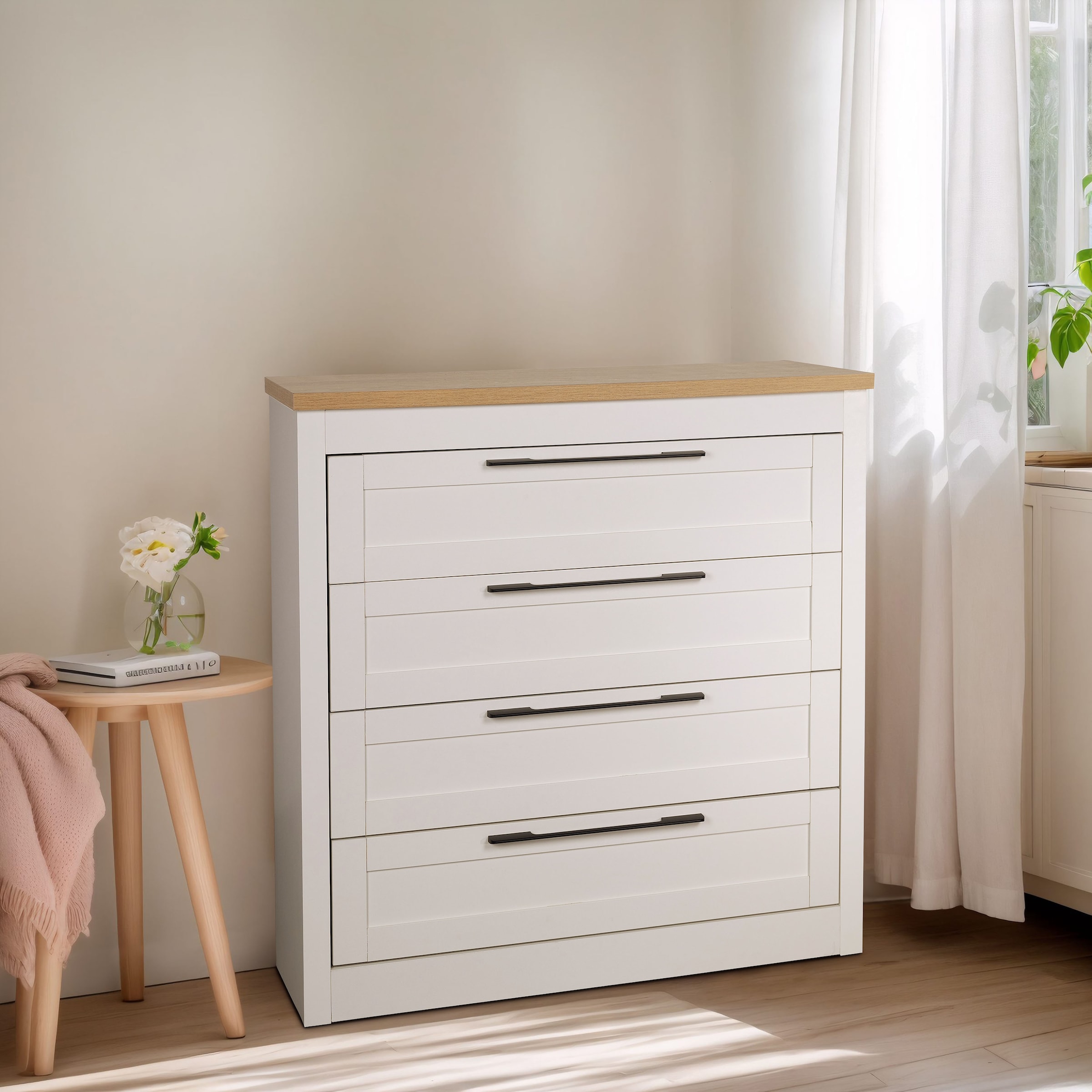 OTTO home Schubkastenkommode »Büsum Schlafzimmer Schrank Wäscheschrank« Sideboard mit 4 Schubladen im Landhaus Design Bestseller