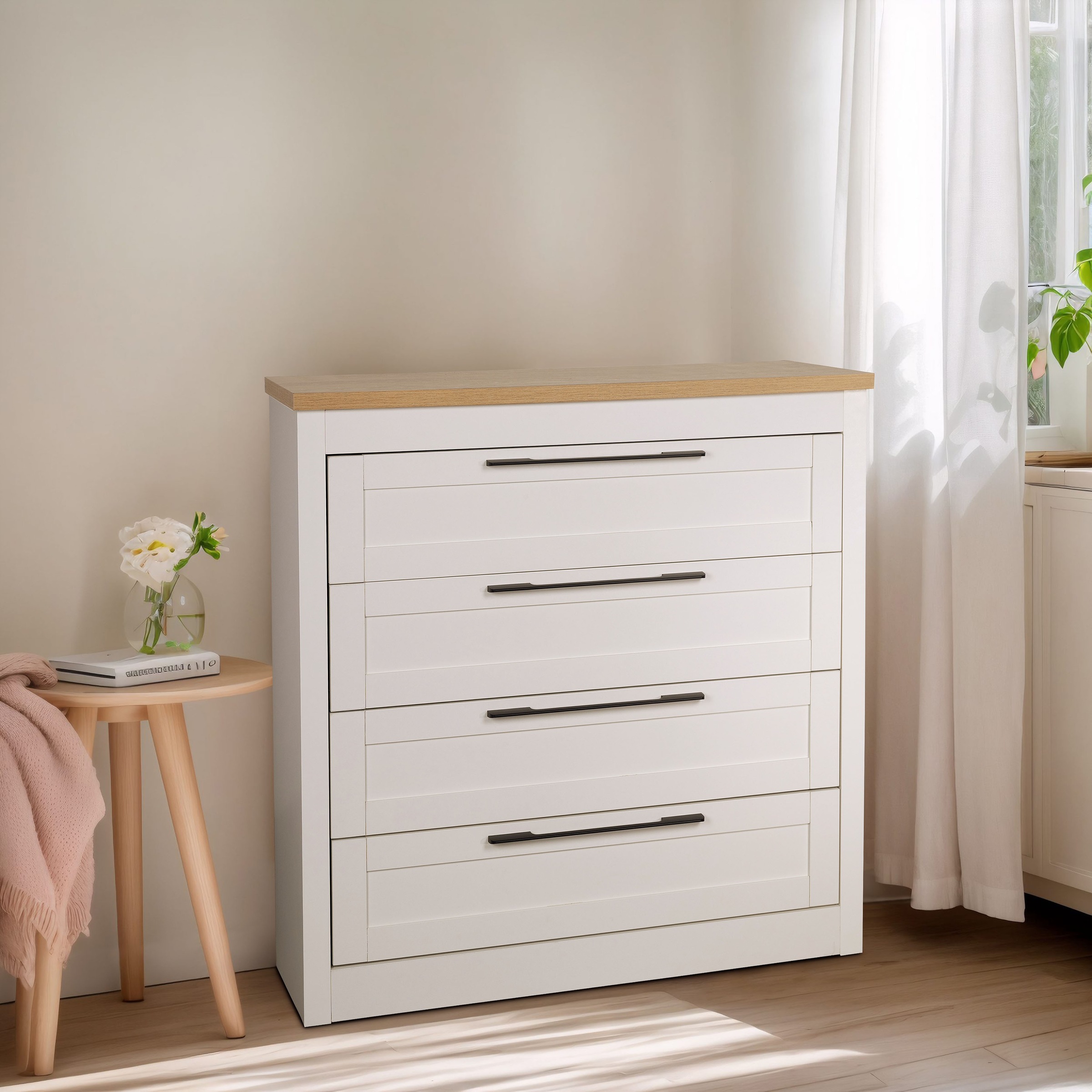 OTTO home Schubkastenkommode "Büsum Schlafzimmer Schrank Wäscheschrank" Sideboard mit 4 Schubladen im Landhaus Design Bestseller