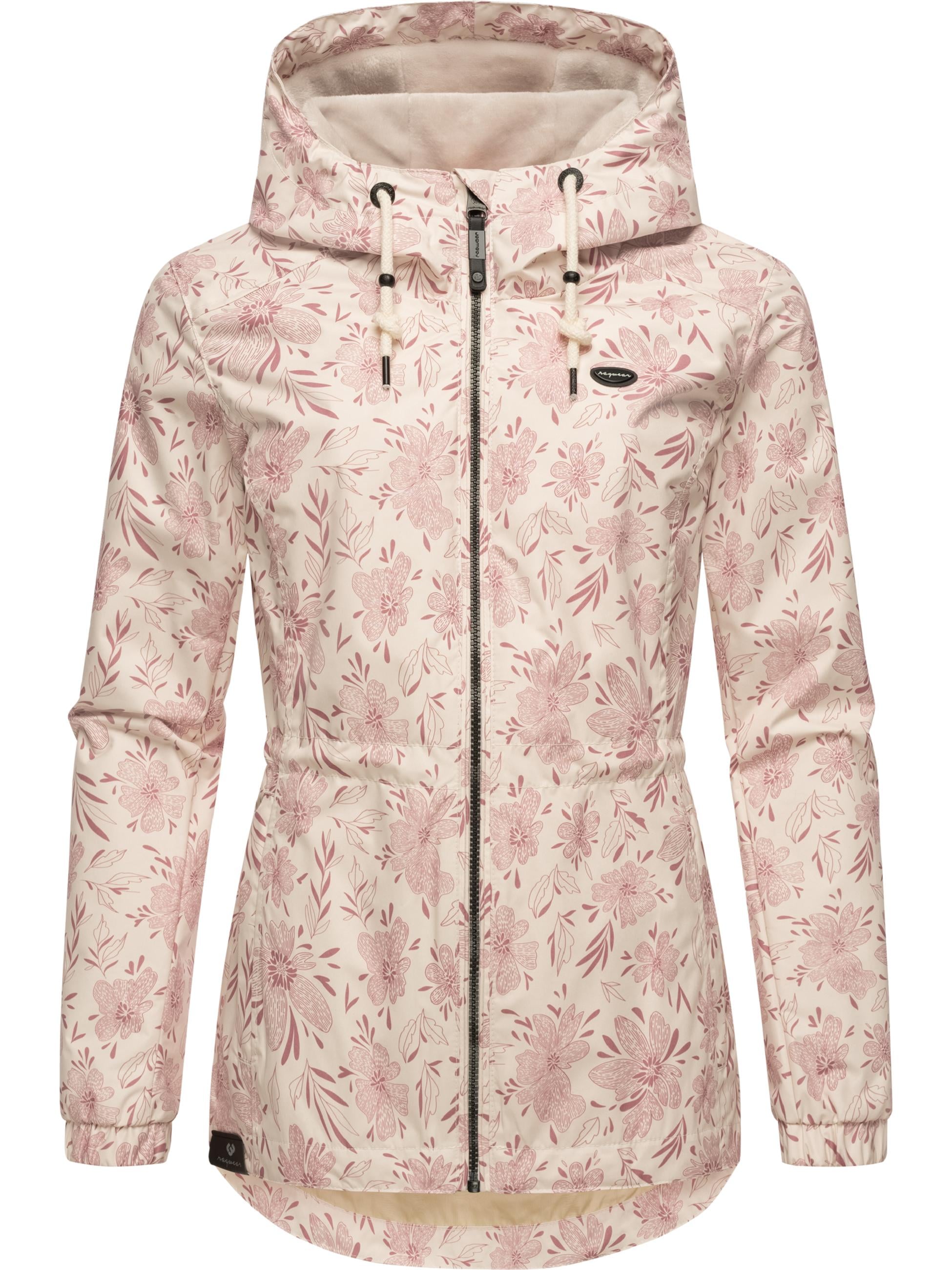 Ragwear Outdoorjacke »Übergangsjacke Dankka Spring«, mit Kapuze, Wasserdichte Damen Jacke mit floralem Allover-Print