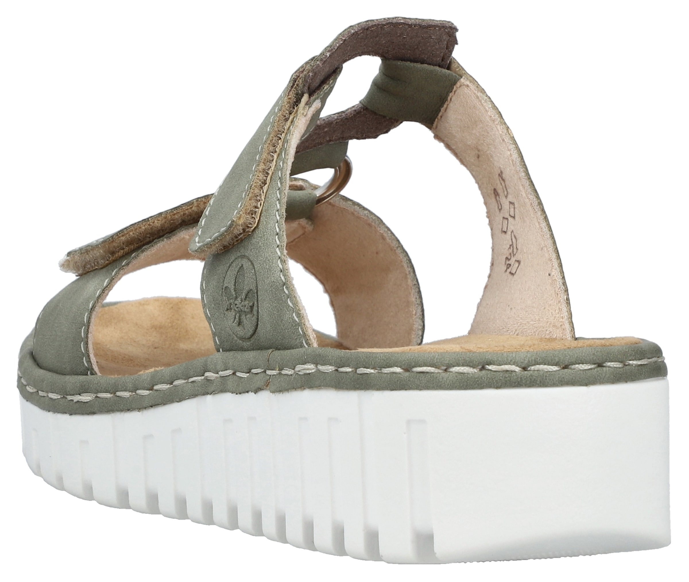Rieker Keilpantolette, Sommerschuh, Strandschuh, Keilabsatz, mit zwei Klettverschlüssen